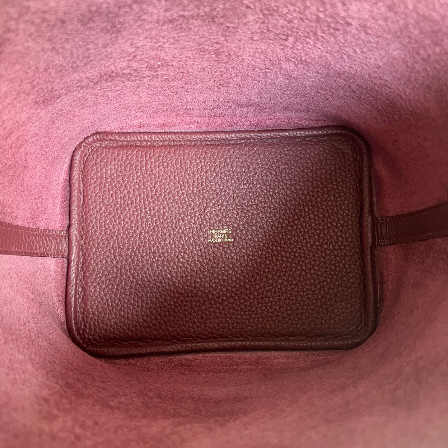 Picotin 18cm Clemence original cow tc leather Color: Ck55 Hermès red, fully handmade wax stitching Gold buckle customized✈️ - Image 6