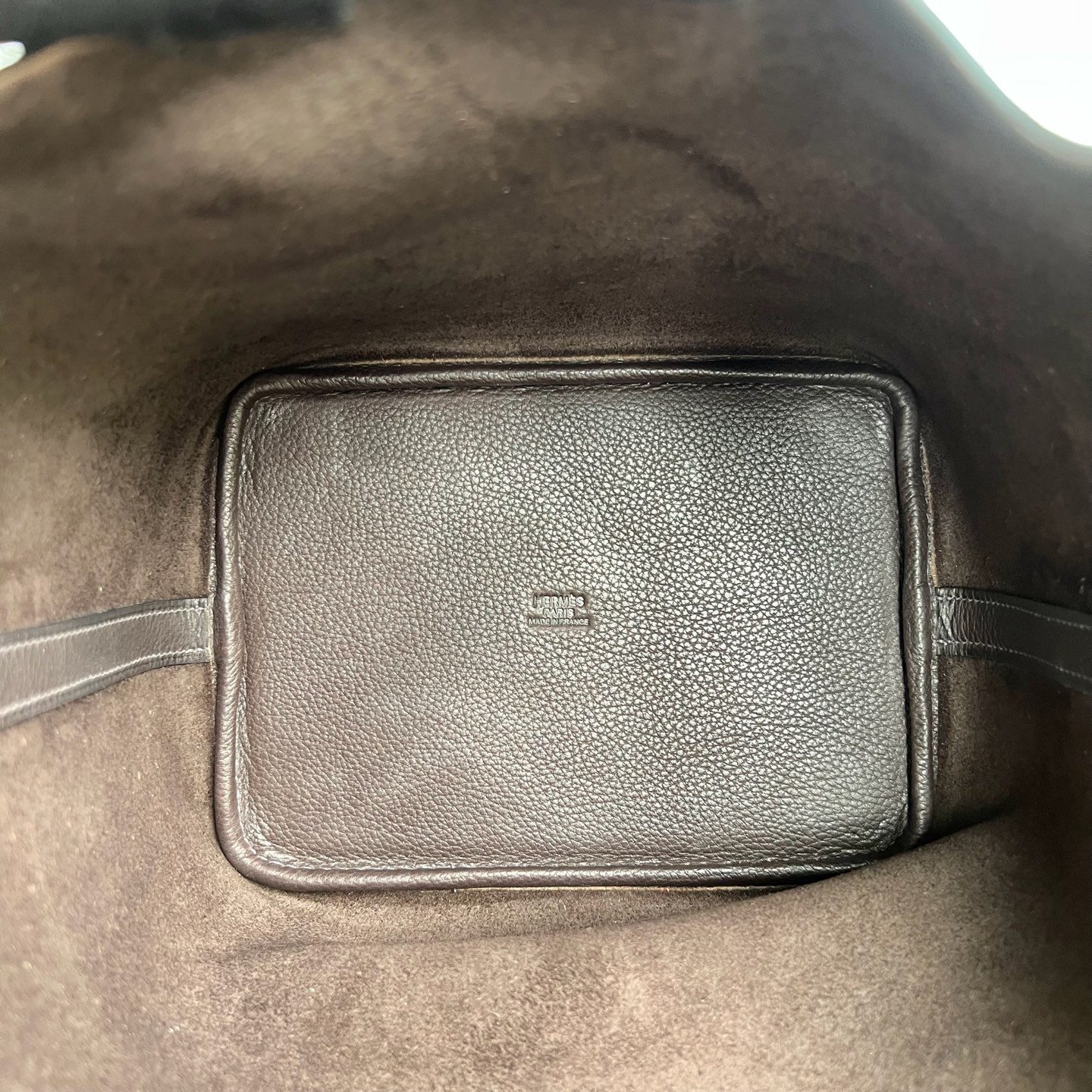 Picotin 18cm Barenia imported grain saddle leather Color: Ck46 ebony color Ebene fully handmade wax stitching Phw customized✈️ - Image 6
