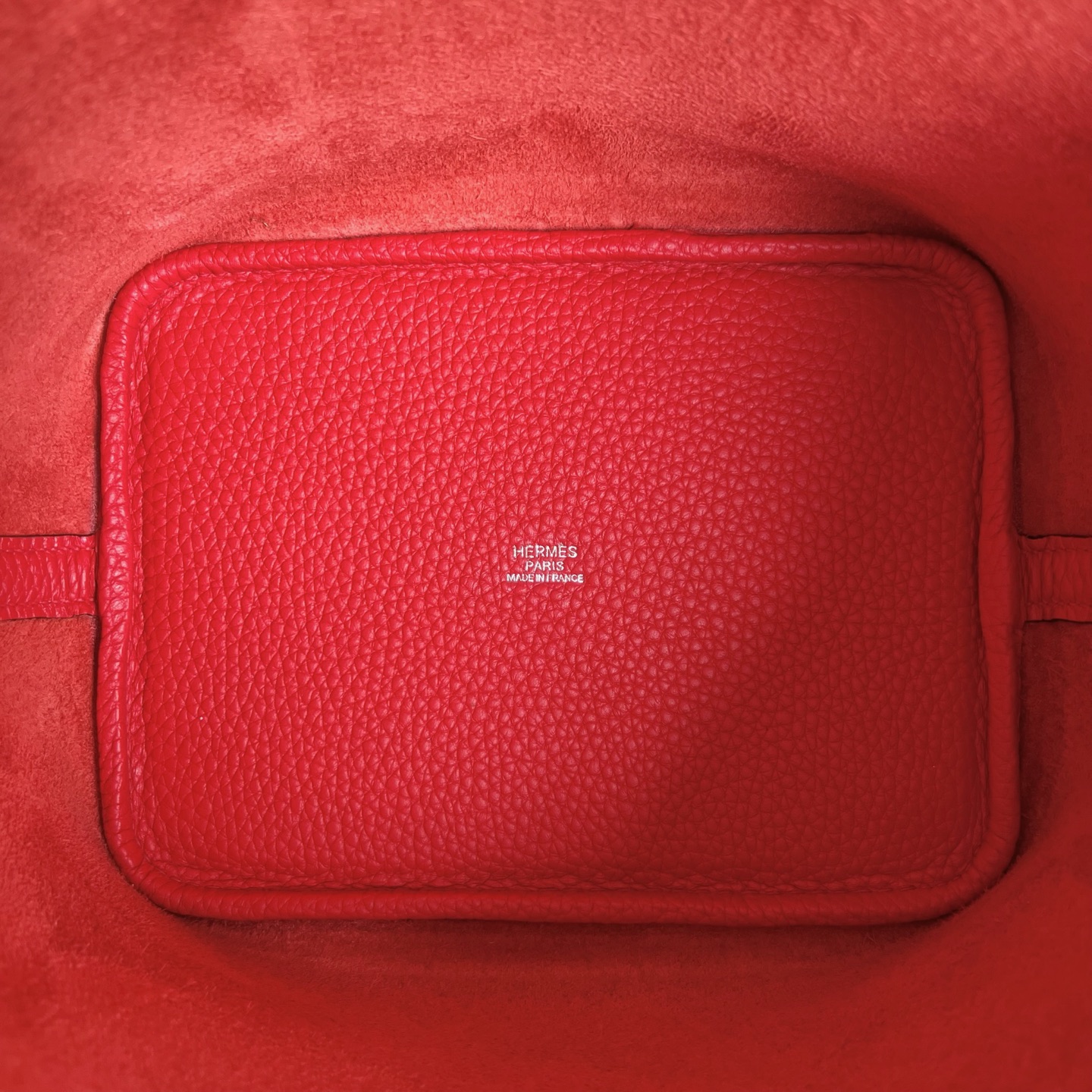 Picotin 18cm Clemence original cow tc leather Color: S3 heart red, fully handmade wax thread sewing Phw customized✈️ - Image 6