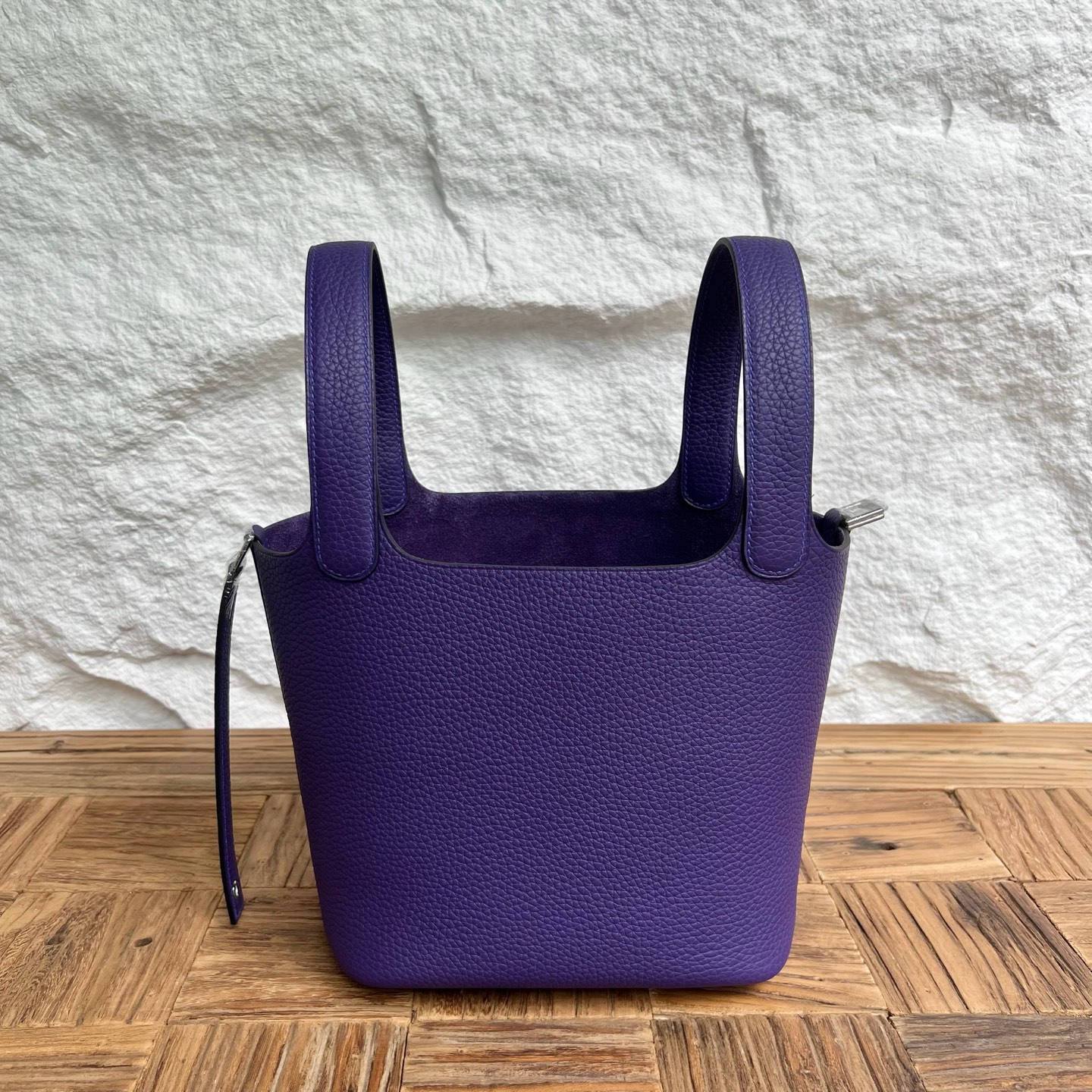 Picotin 18cm Clemence original cow tc leather Color: X3 purple, all handmade wax stitching Phw customized✈️