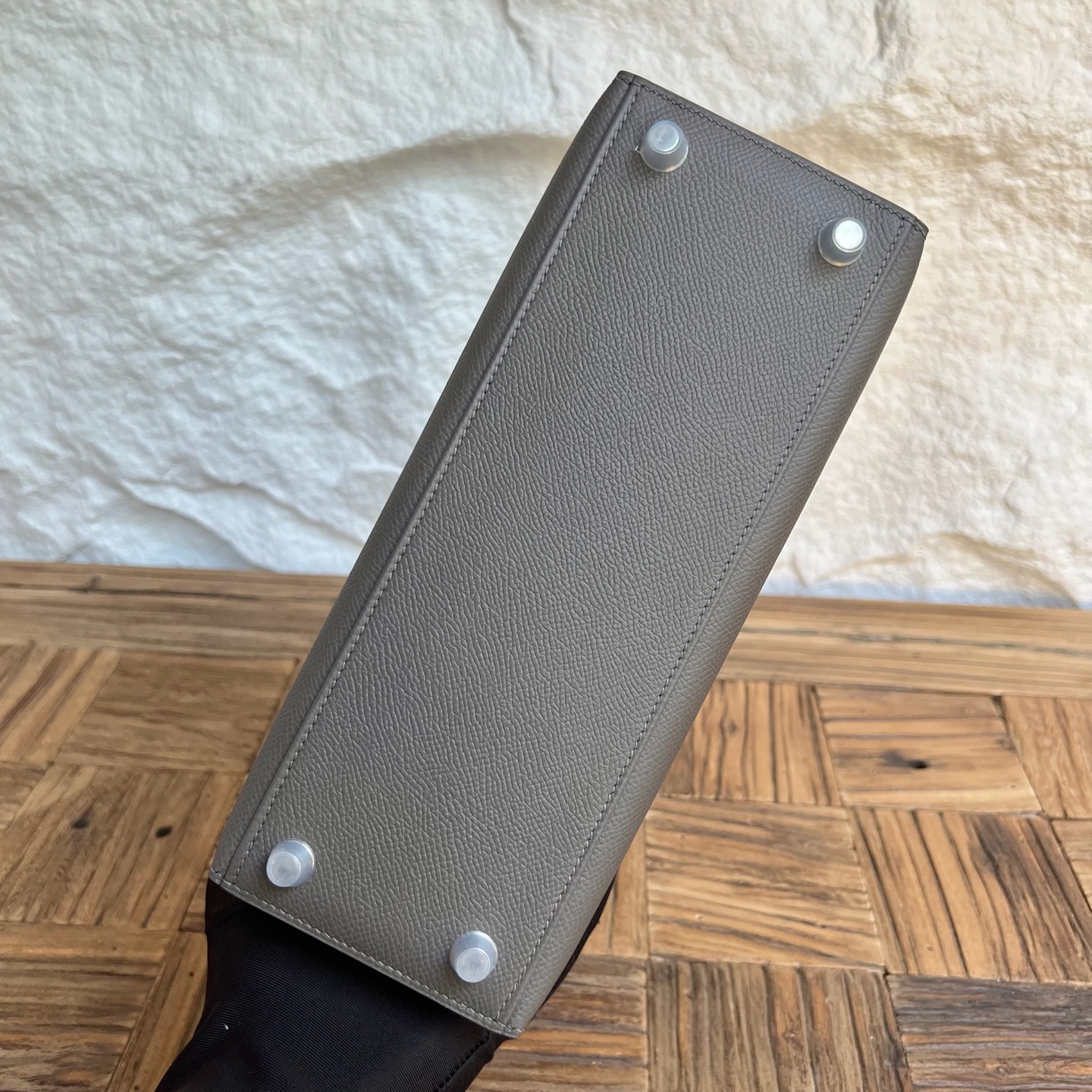 Kelly 25cm Epsom Color: 8F pewter gray, fully hand-waxed seams Silver buckle customized✈️ - Image 9
