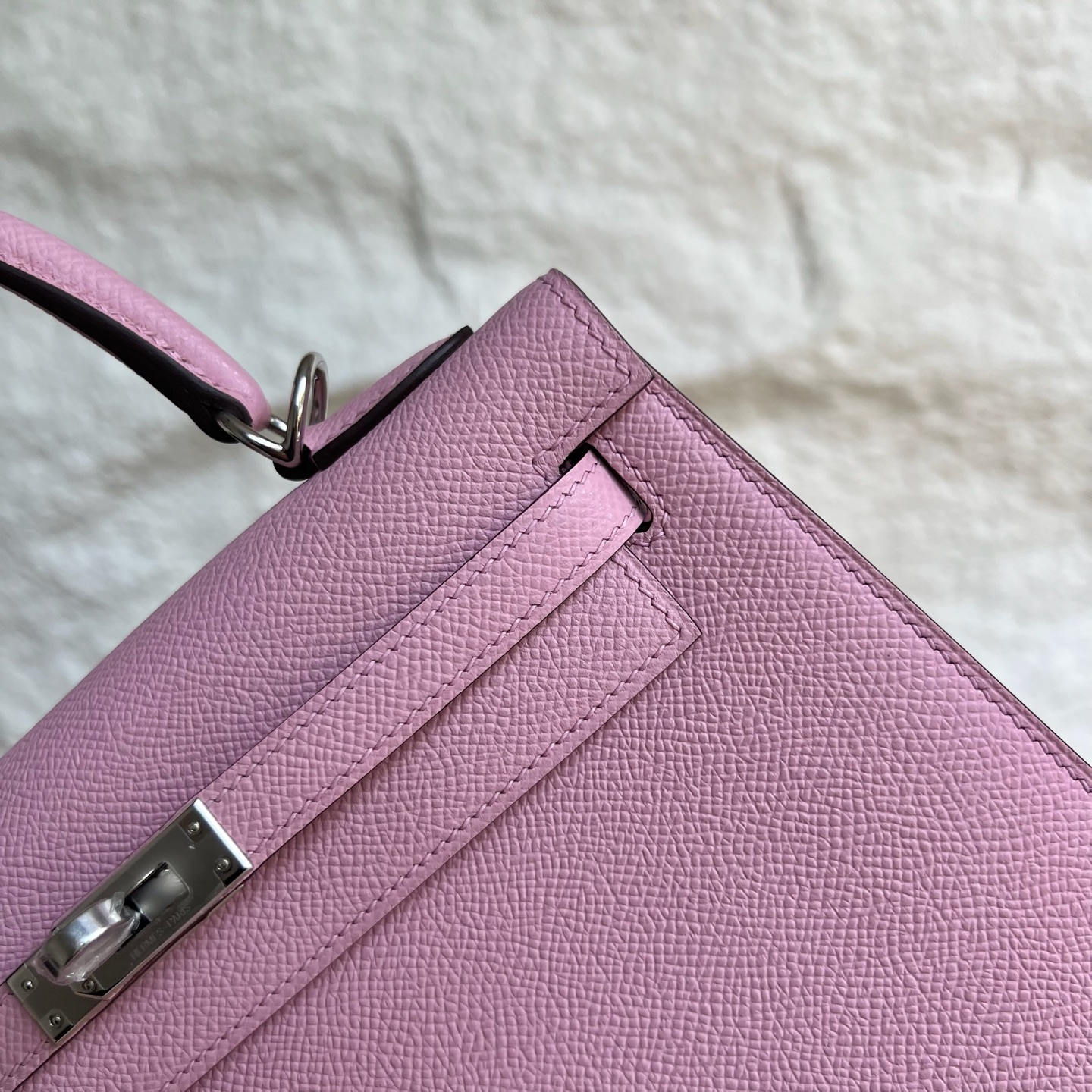 Kelly 25cm Epsom Color: X9 Malva Purple Fully handmade wax thread sewing Silver buckle customized✈️ - Image 2