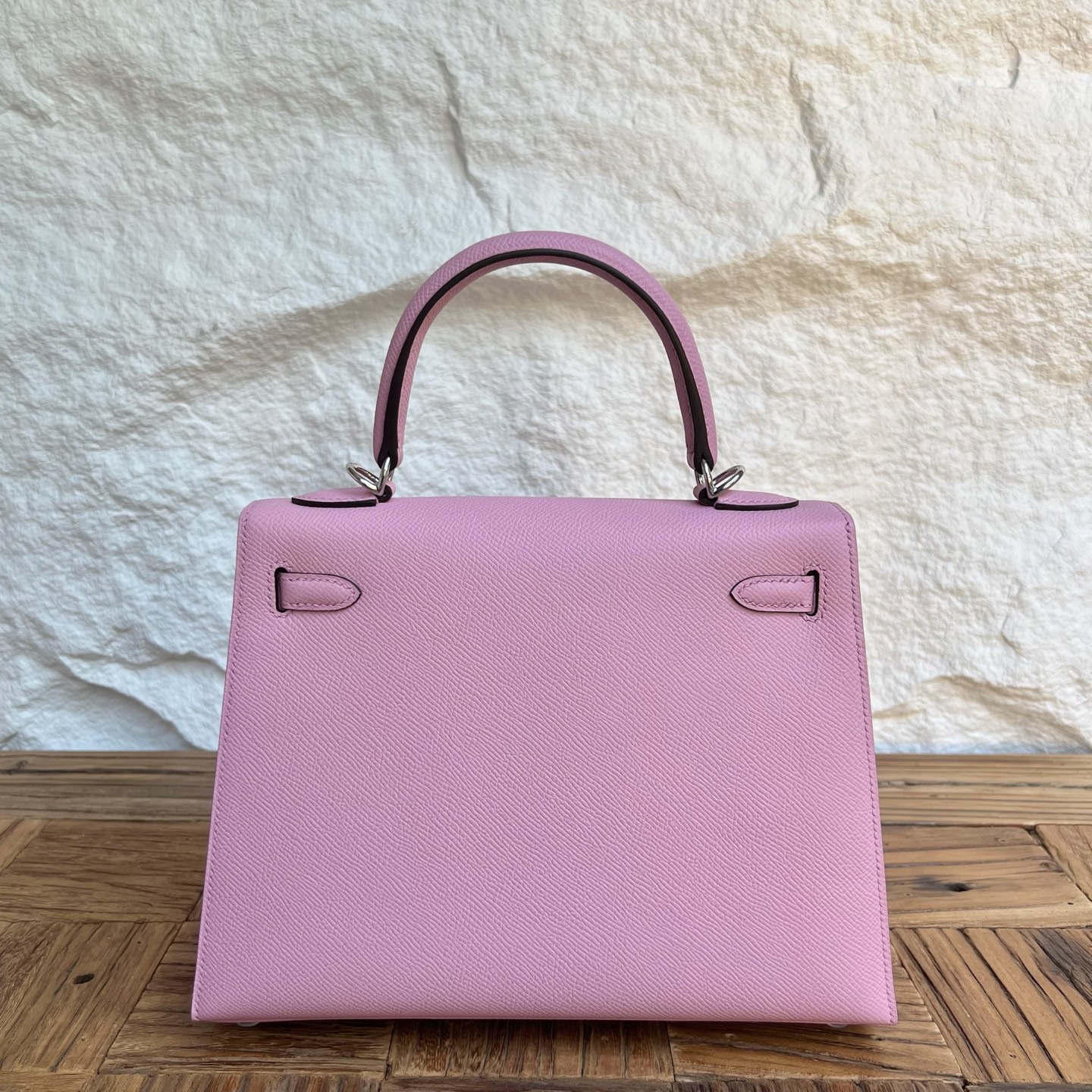 Kelly 25cm Epsom Color: X9 Malva Purple Fully handmade wax thread sewing Silver buckle customized✈️ - Image 4