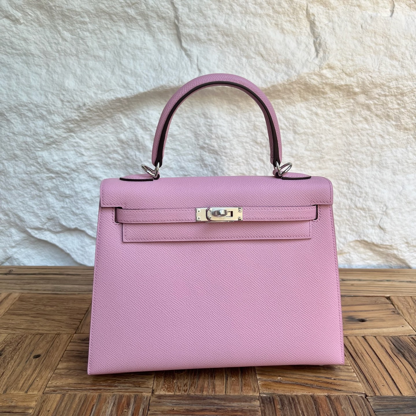 Kelly 25cm Epsom Color: X9 Malva Purple Fully handmade wax thread sewing Silver buckle customized✈️ - Image 10
