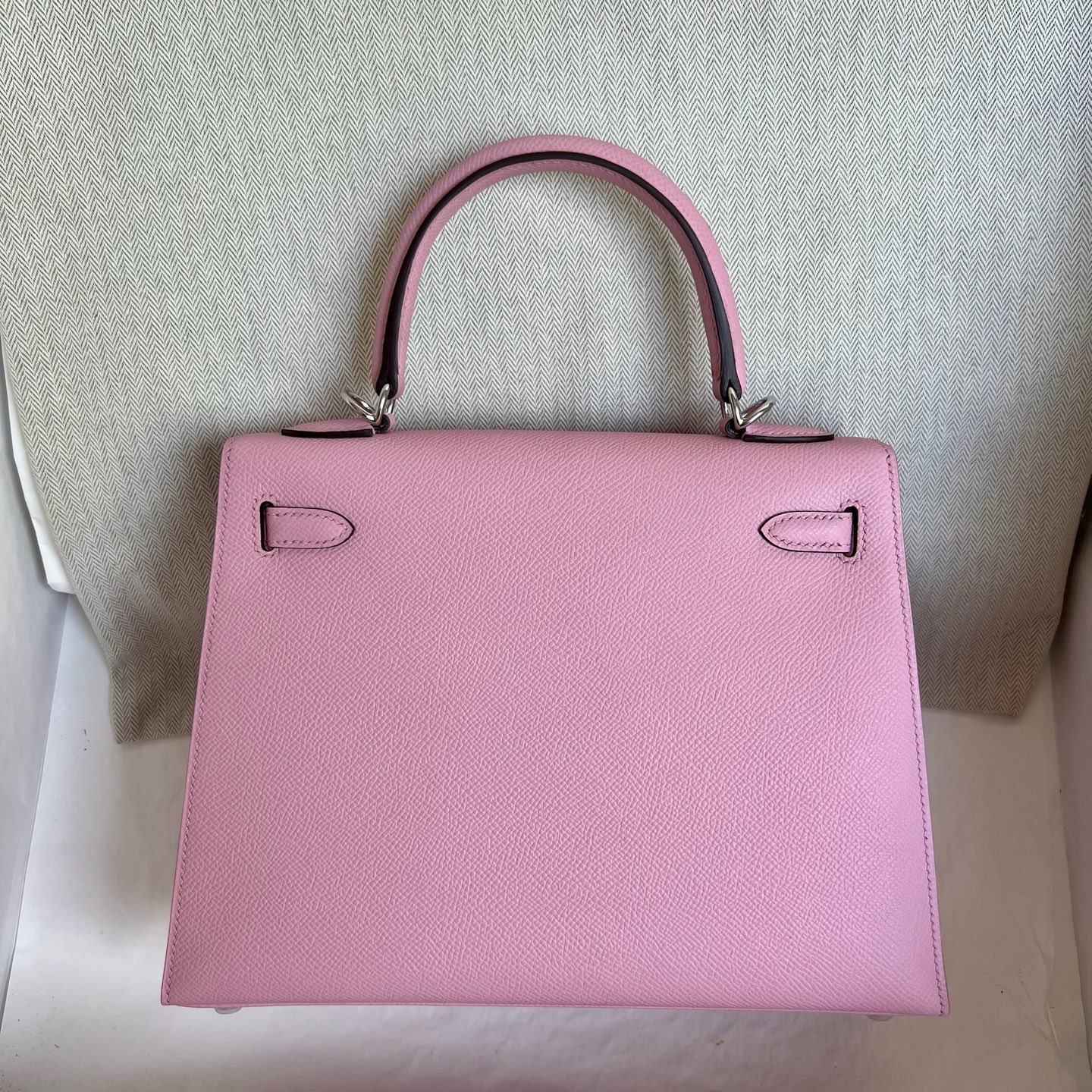 Kelly 25cm Epsom Color: X9 Malva Purple Fully handmade wax thread sewing Silver buckle customized✈️ - Image 13
