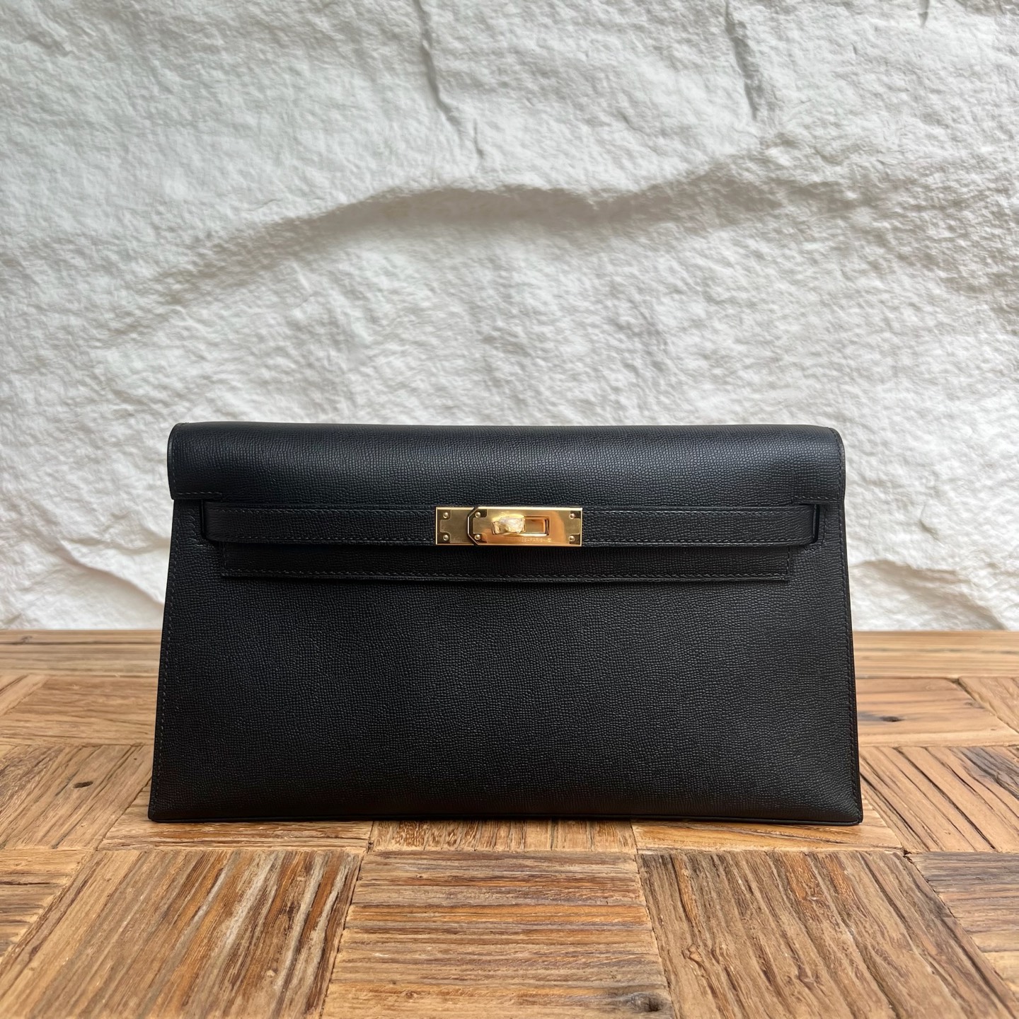 Spot Kelly Elan 27cm Madame Color: 89 black Noir Fully handmade wax thread sewing Gold buckle Stock