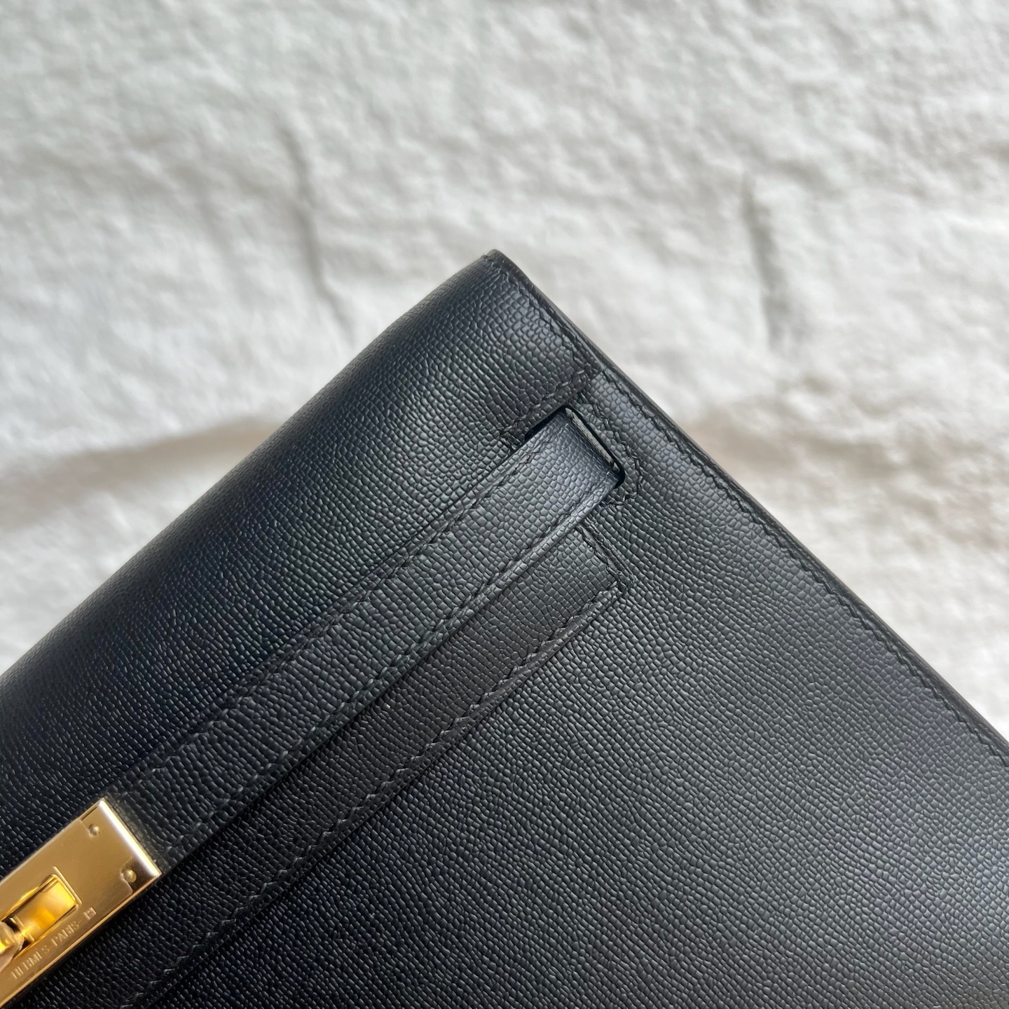 Spot Kelly Elan 27cm Madame Color: 89 black Noir Fully handmade wax thread sewing Gold buckle Stock - Image 2