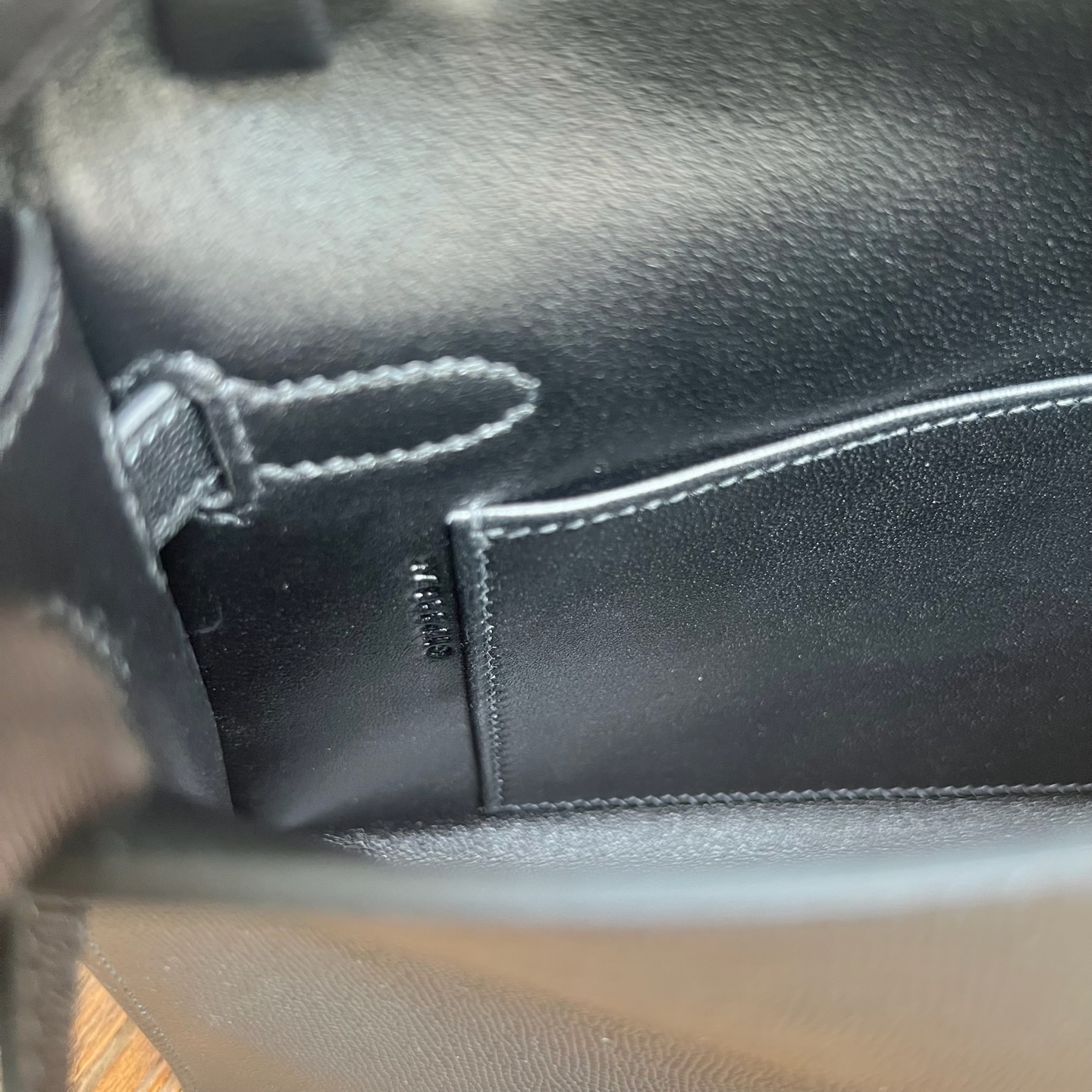 Spot Kelly Elan 27cm Madame Color: 89 black Noir Fully handmade wax thread sewing Gold buckle Stock - Image 7