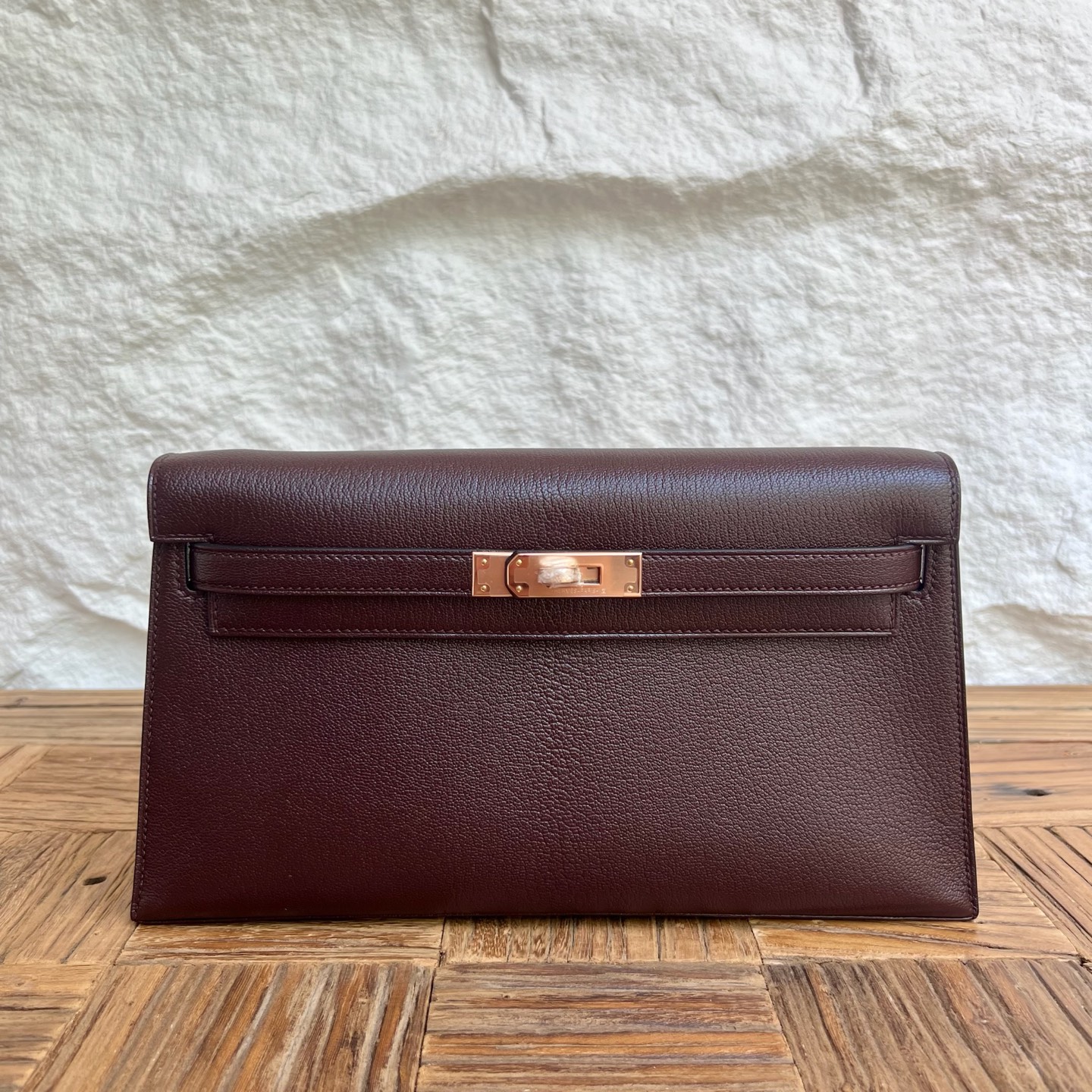 Kelly Elan 27cm Chever Color: 0G saddle red Fully handmade wax thread sewing Rose gold buckle customized✈️