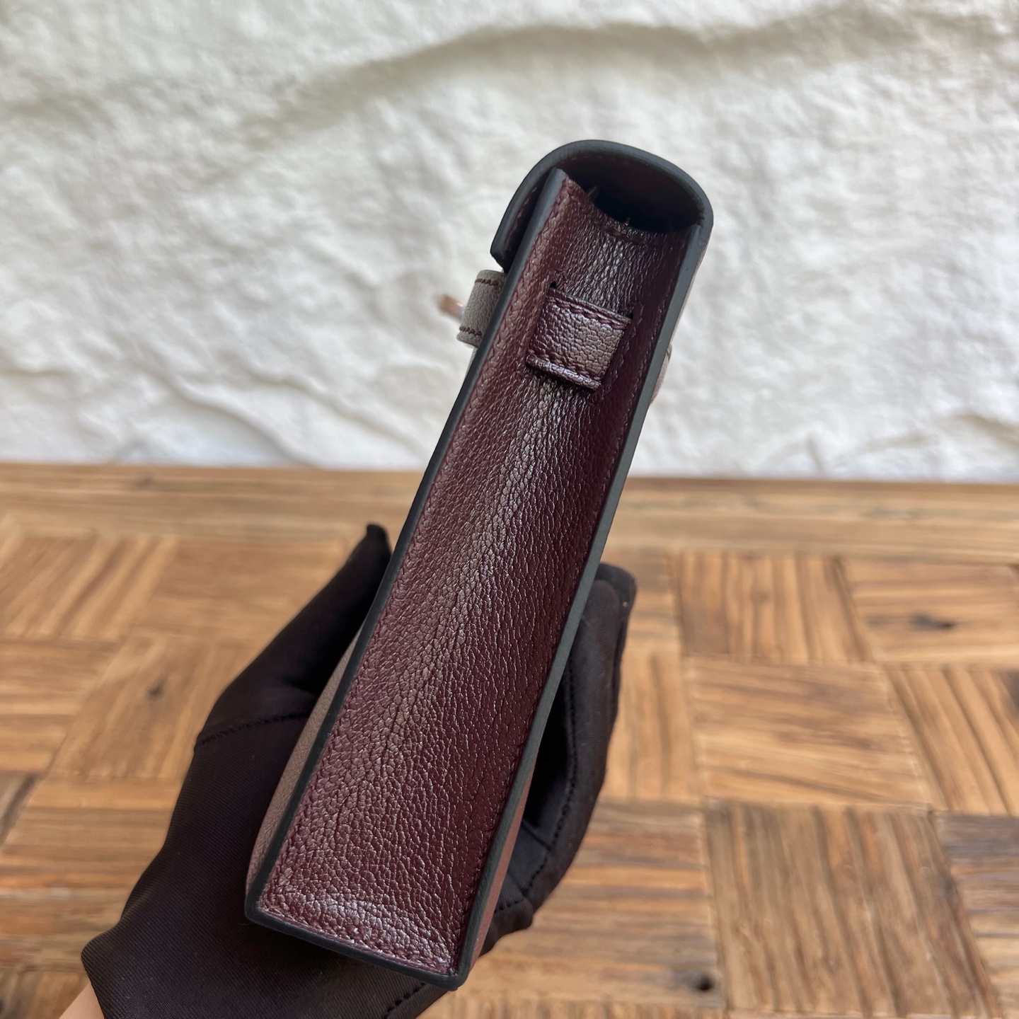Kelly Elan 27cm Chever Color: 0G saddle red Fully handmade wax thread sewing Rose gold buckle customized✈️ - Image 3