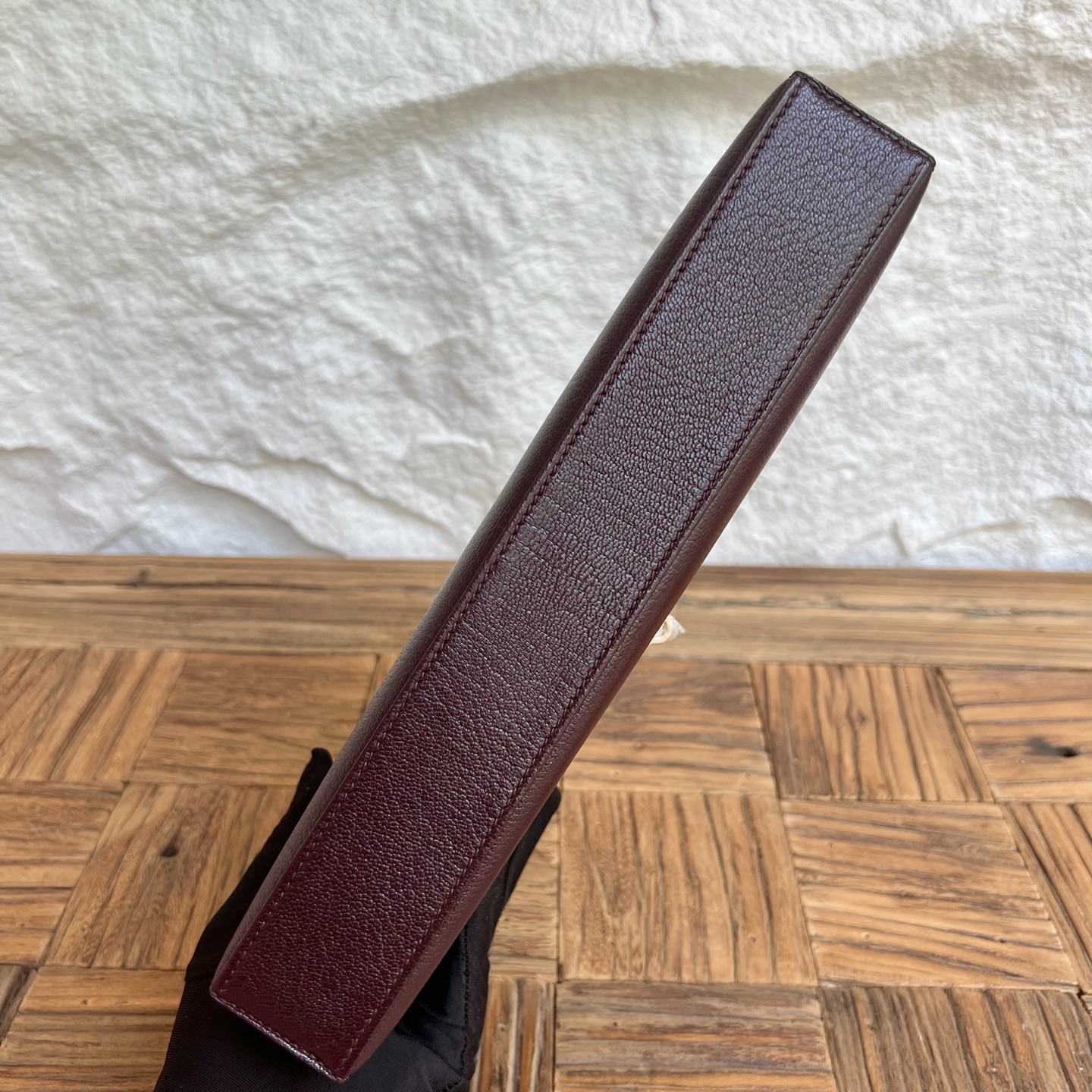 Kelly Elan 27cm Chever Color: 0G saddle red Fully handmade wax thread sewing Rose gold buckle customized✈️ - Image 9