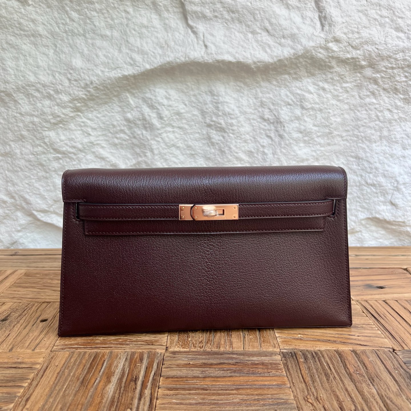 Kelly Elan 27cm Chever Color: 0G saddle red Fully handmade wax thread sewing Rose gold buckle customized✈️ - Image 10