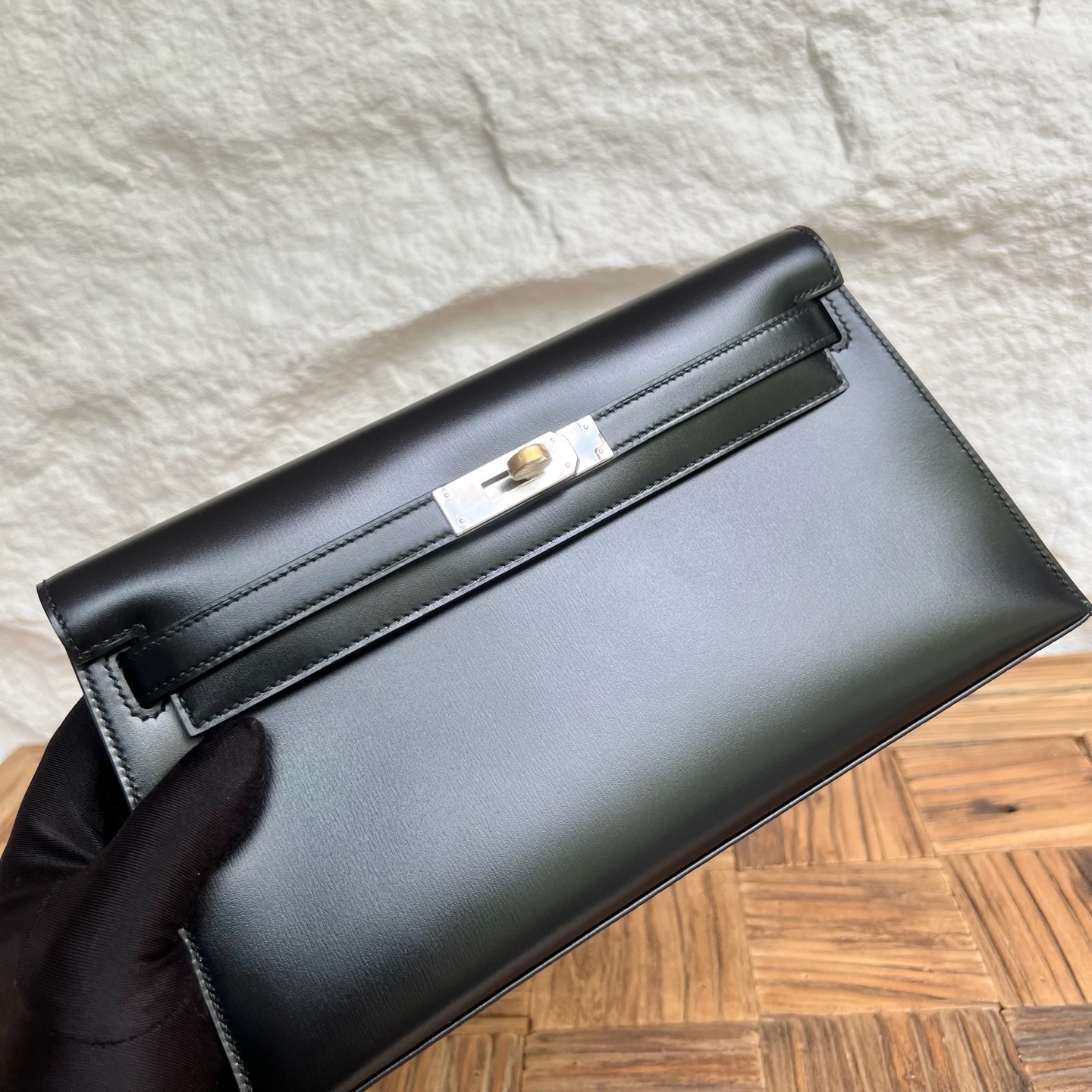 Kelly Elan 27cm Box Color: Ck89 black Noir Fully handmade wax thread sewing Yuanyang buckle customized✈️ - Image 9