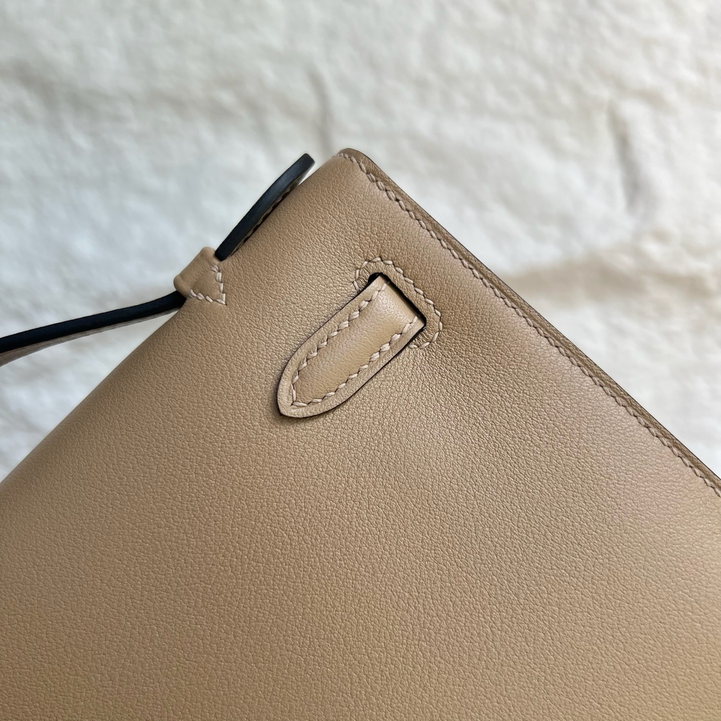 MiniKelly Pochette 22cm Swift Color: S2 Trench Gray Trench Handmade wax thread sewing Gold buckle customized✈️ - Image 5