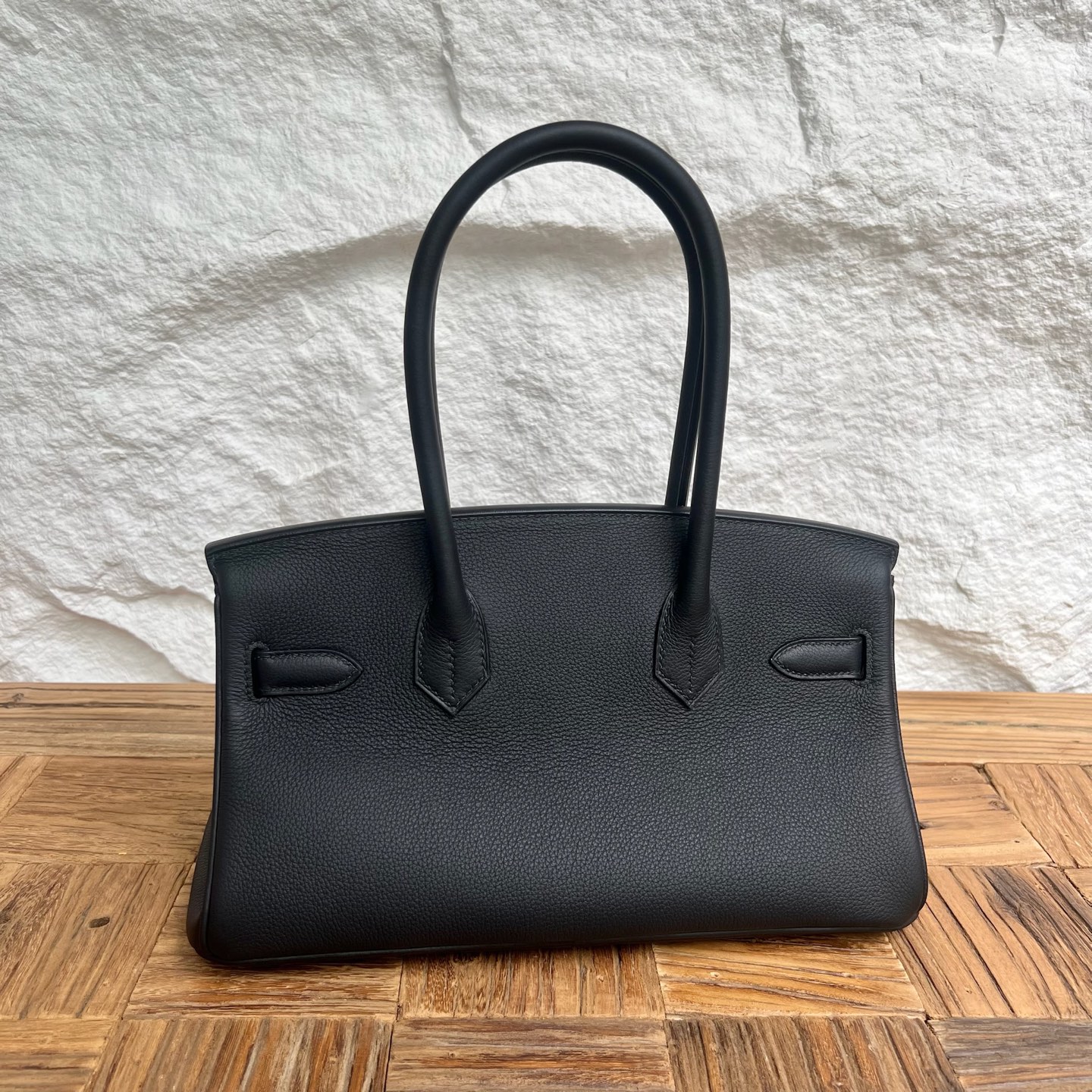 In stock Birkin Shoulder 29 Evercolor Color: Ck89 black Noir Fully handmade wax thread sewing Gold buckle Stock - Image 10