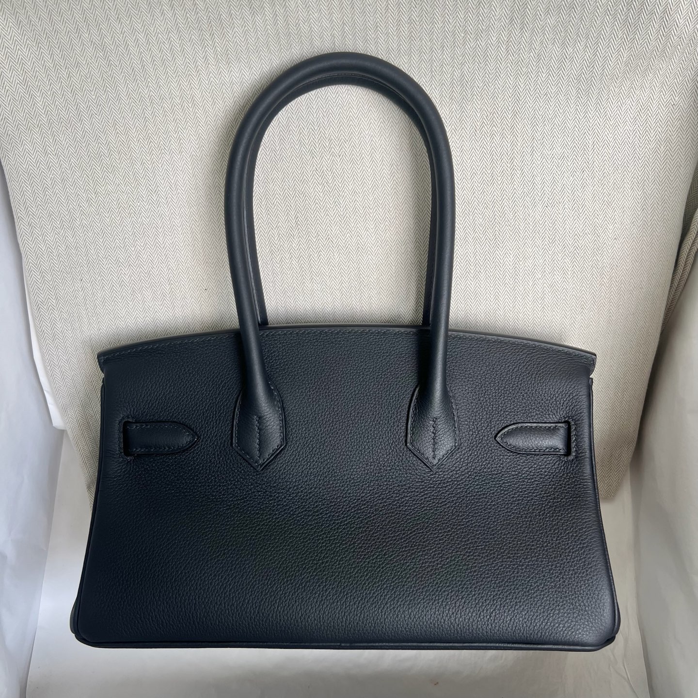 In stock Birkin Shoulder 29 Evercolor Color: Ck89 black Noir Fully handmade wax thread sewing Gold buckle Stock - Image 12