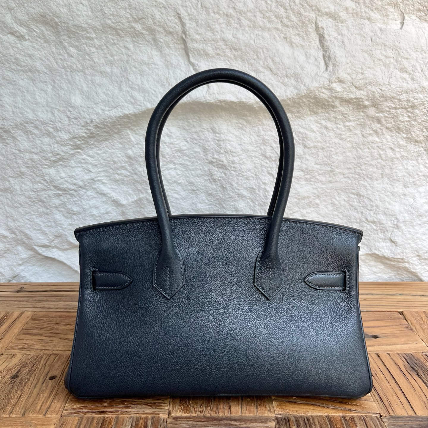 In stock Birkin Shoulder 29 Evercolor Color: 3Y sailor blue Fully handmade wax thread sewing Gold buckle Stock - Image 4