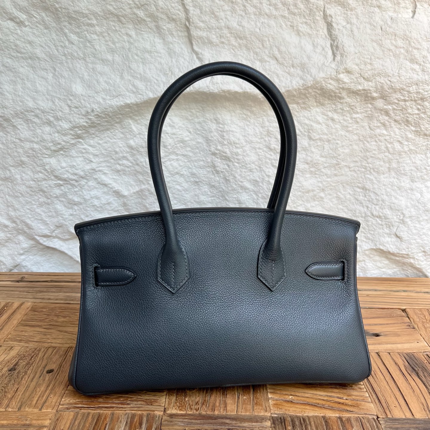 In stock Birkin Shoulder 29 Evercolor Color: 3Y sailor blue Fully handmade wax thread sewing Gold buckle Stock - Image 11