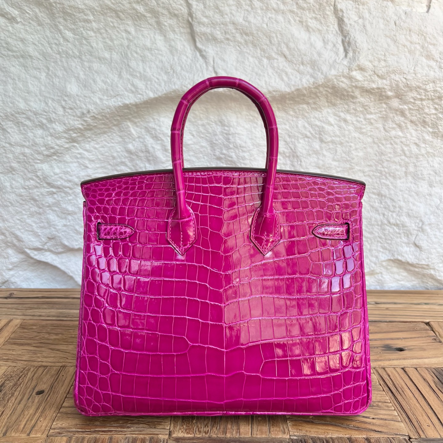 Birkin 25cm Shiny Nilo Crocodile Color: L3 rose purple Handmade wax thread sewing Phw customized✈️ - Image 4