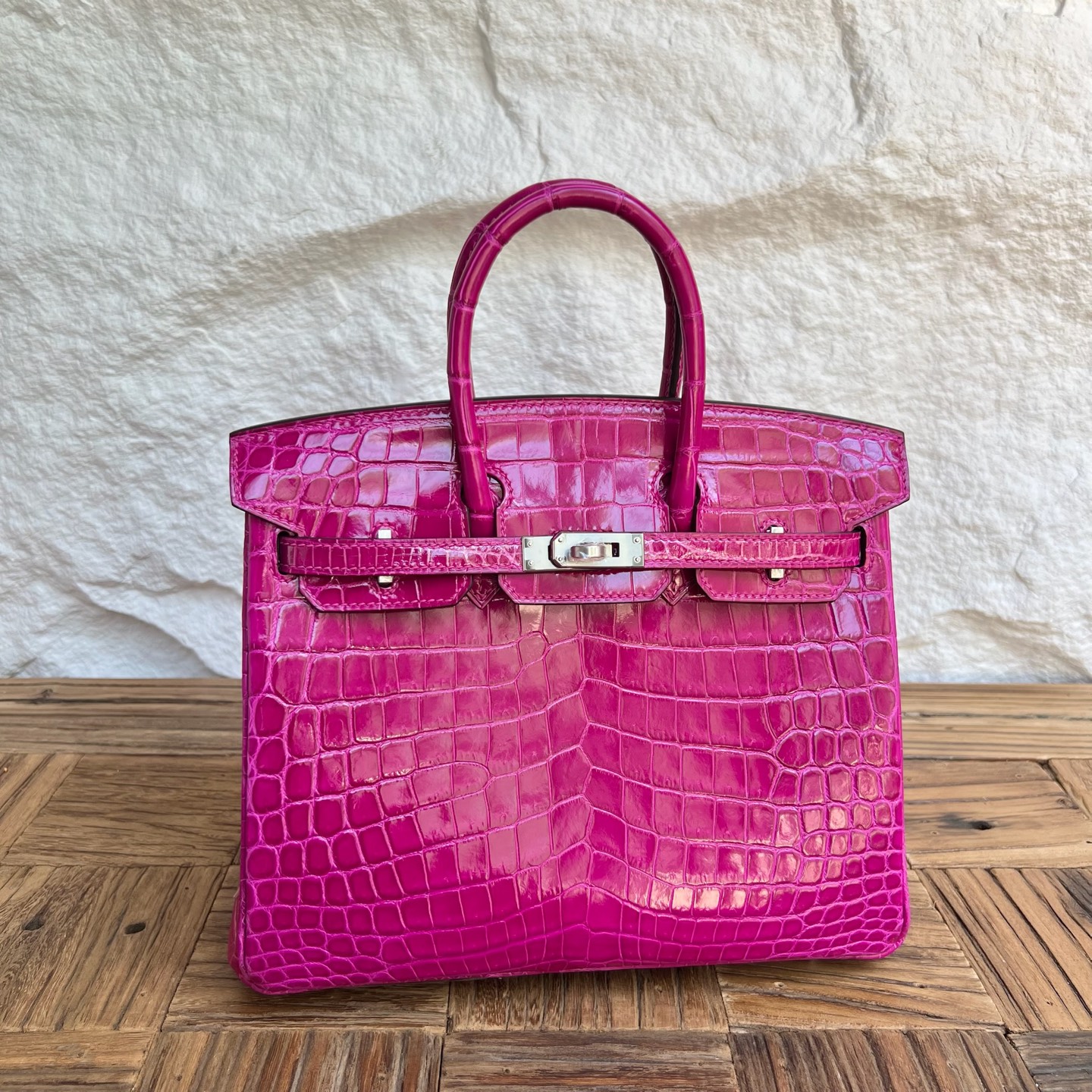 Birkin 25cm Shiny Nilo Crocodile Color: L3 rose purple Handmade wax thread sewing Phw customized✈️ - Image 10
