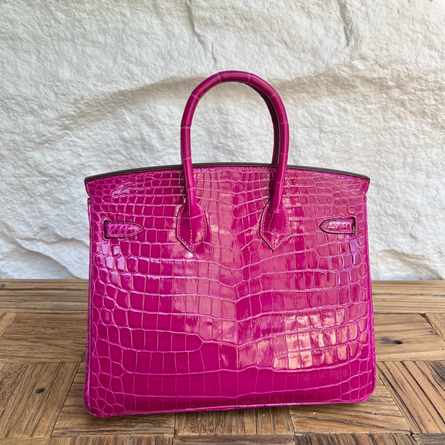 Birkin 25cm Shiny Nilo Crocodile Color: L3 rose purple Handmade wax thread sewing Phw customized✈️ - Image 11