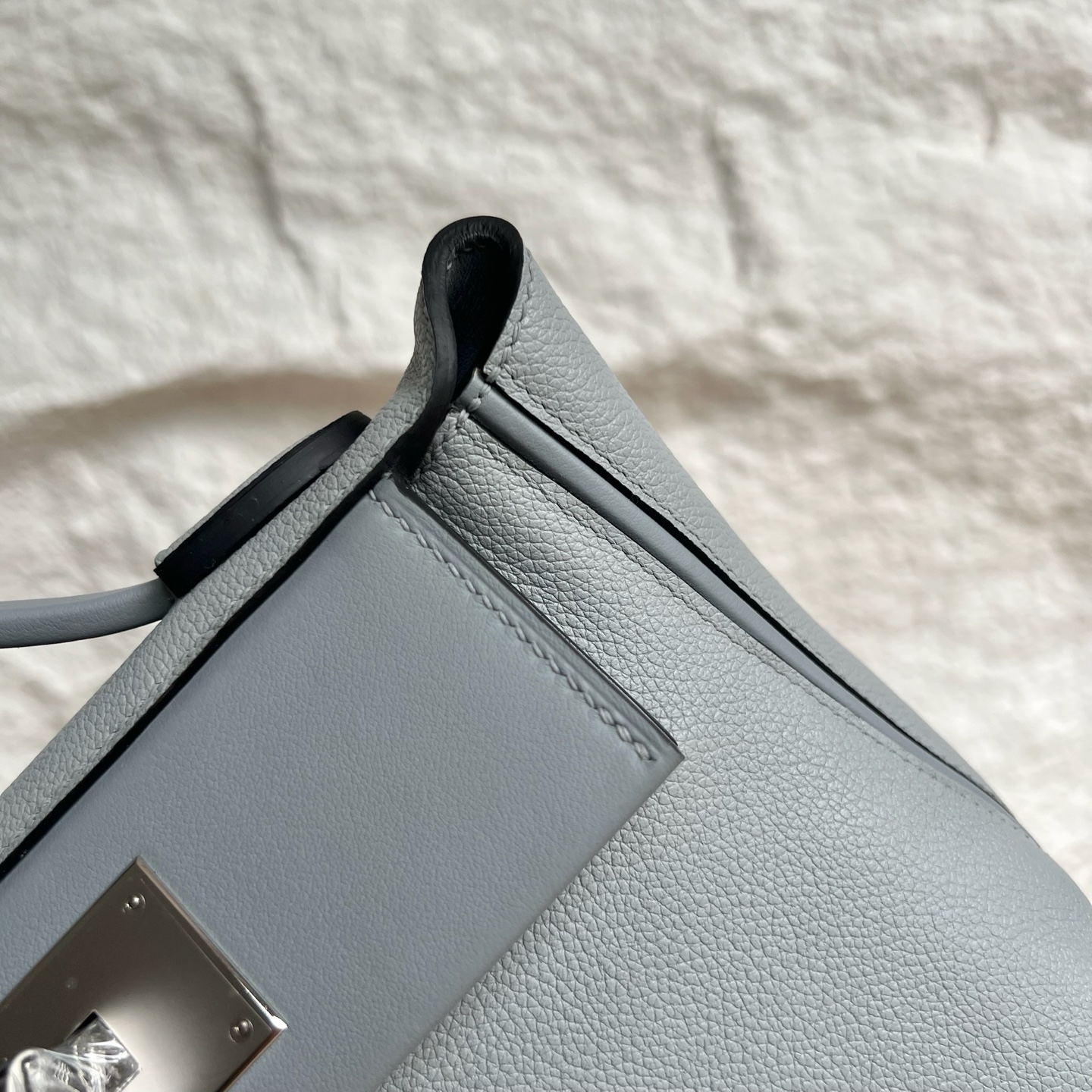 Mini2424 Evercolor/Swift Color: P0 puppet gray Fully handmade wax stitching Silver buckle customized✈️ - Image 2