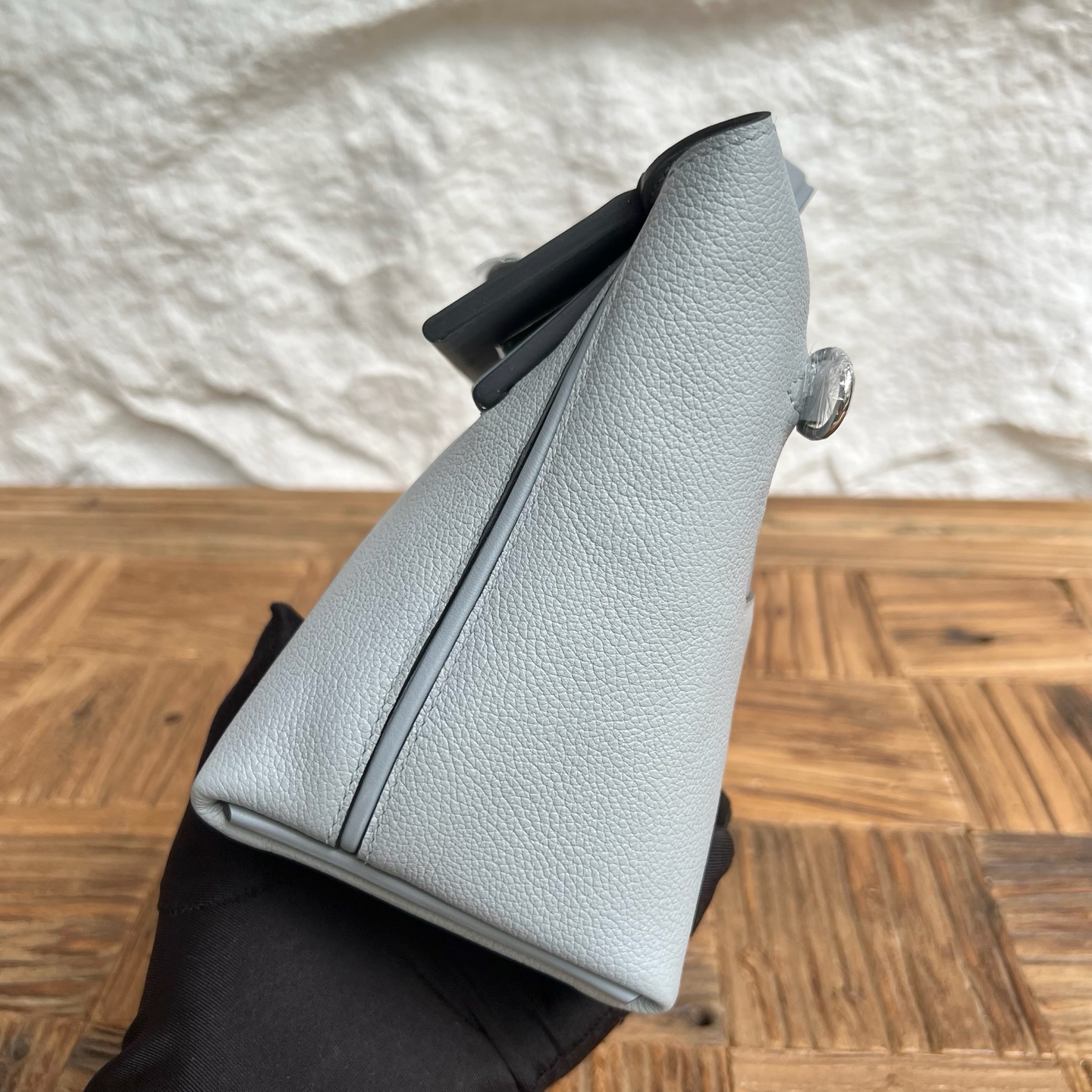 Mini2424 Evercolor/Swift Color: P0 puppet gray Fully handmade wax stitching Silver buckle customized✈️ - Image 3