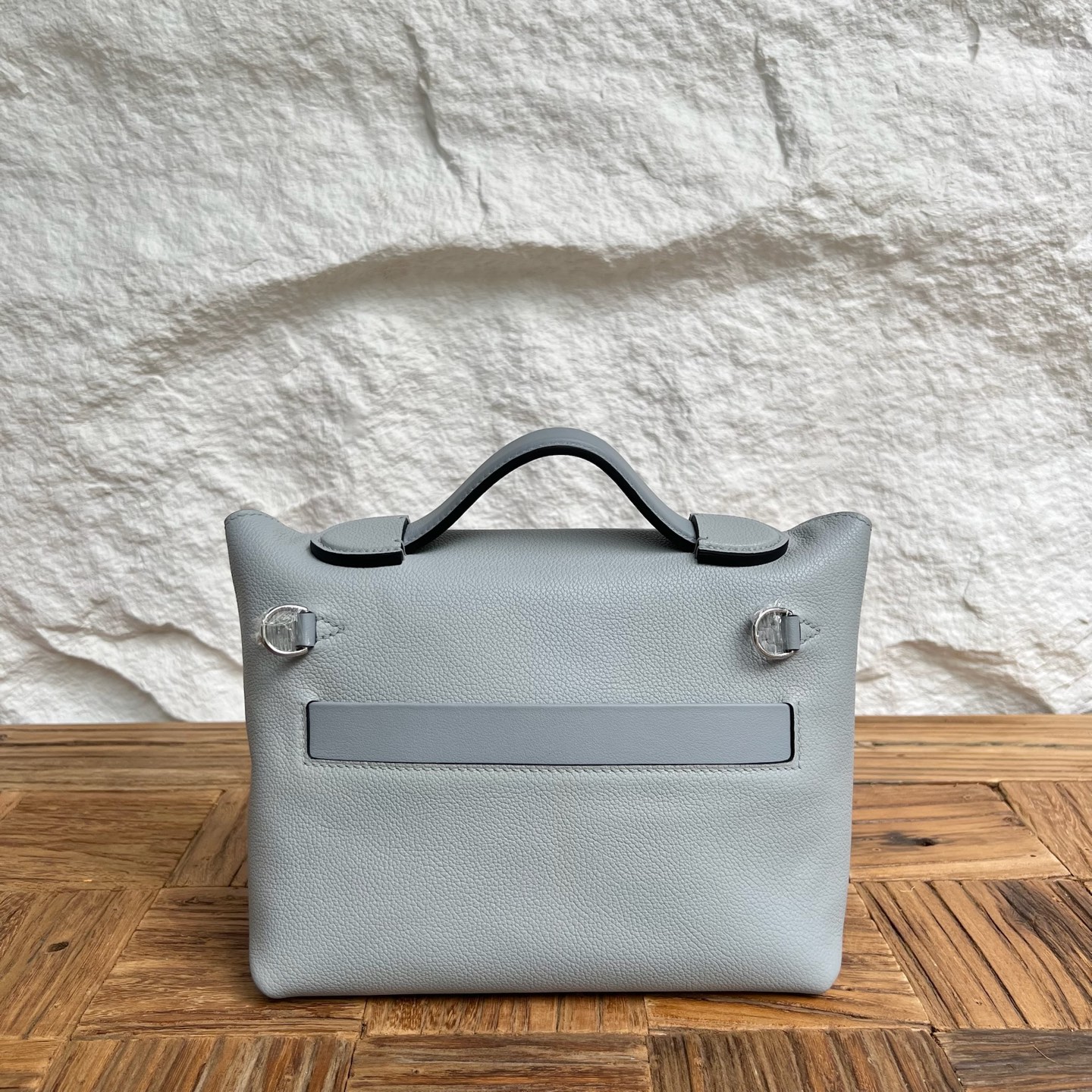 Mini2424 Evercolor/Swift Color: P0 puppet gray Fully handmade wax stitching Silver buckle customized✈️ - Image 4