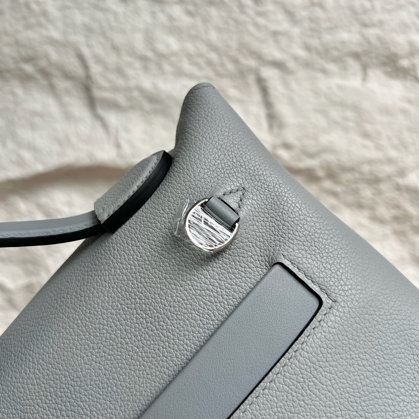 Mini2424 Evercolor/Swift Color: P0 puppet gray Fully handmade wax stitching Silver buckle customized✈️ - Image 5
