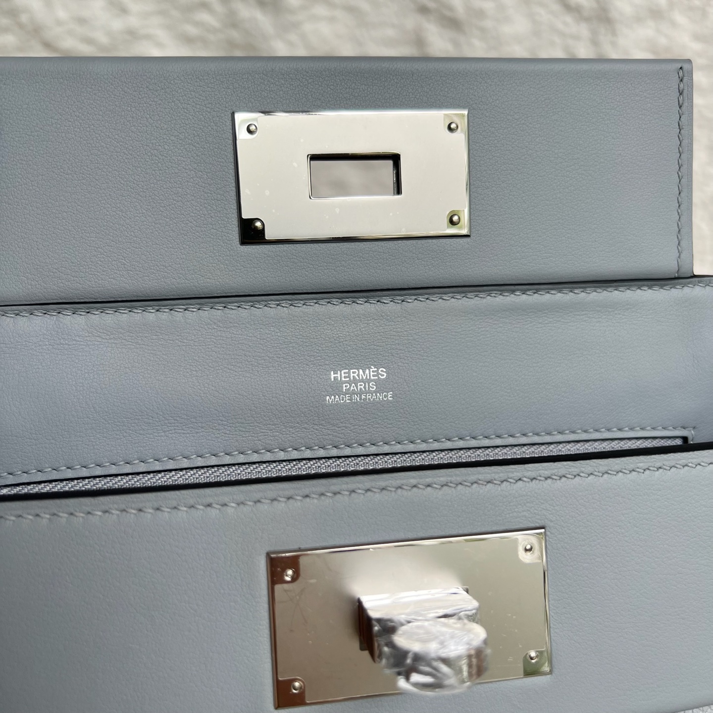 Mini2424 Evercolor/Swift Color: P0 puppet gray Fully handmade wax stitching Silver buckle customized✈️ - Image 7