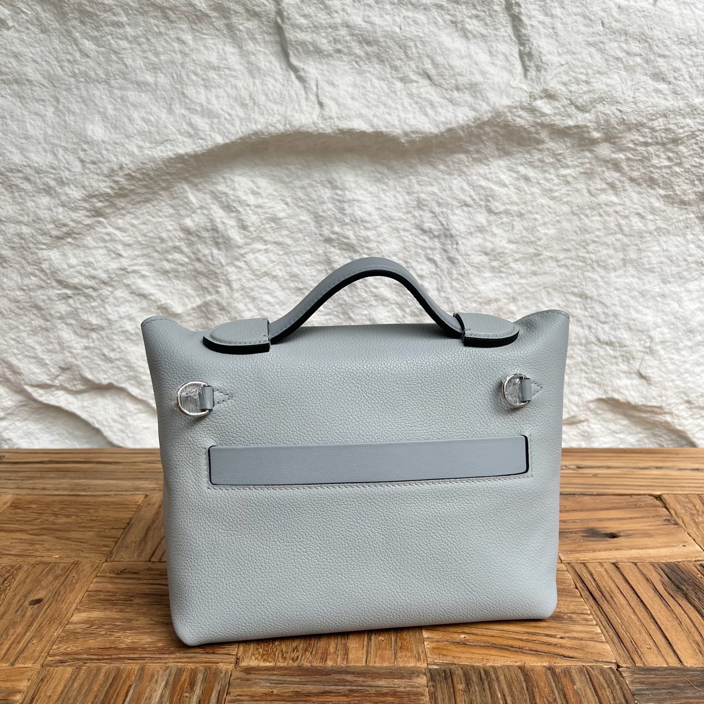 Mini2424 Evercolor/Swift Color: P0 puppet gray Fully handmade wax stitching Silver buckle customized✈️ - Image 11