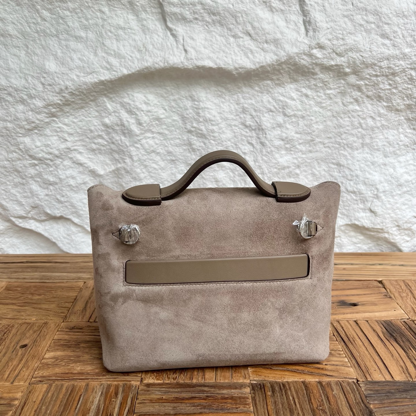 Mini 2424 Suede/Swift Color: Ck18 elephant gray Fully handmade wax stitching Silver buckle customized✈️ - Image 10