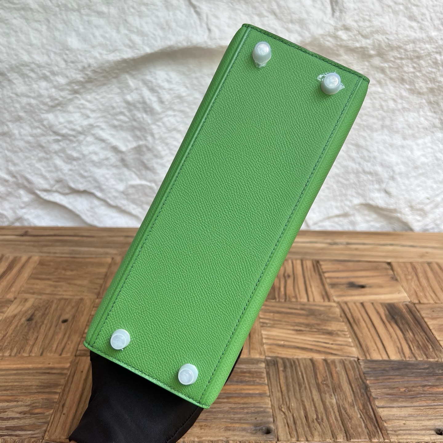 Spot Kelly 25cm Epsom Color: A8 silk blue-green Fully handmade wax stitching Silver buckle Stock - Image 9