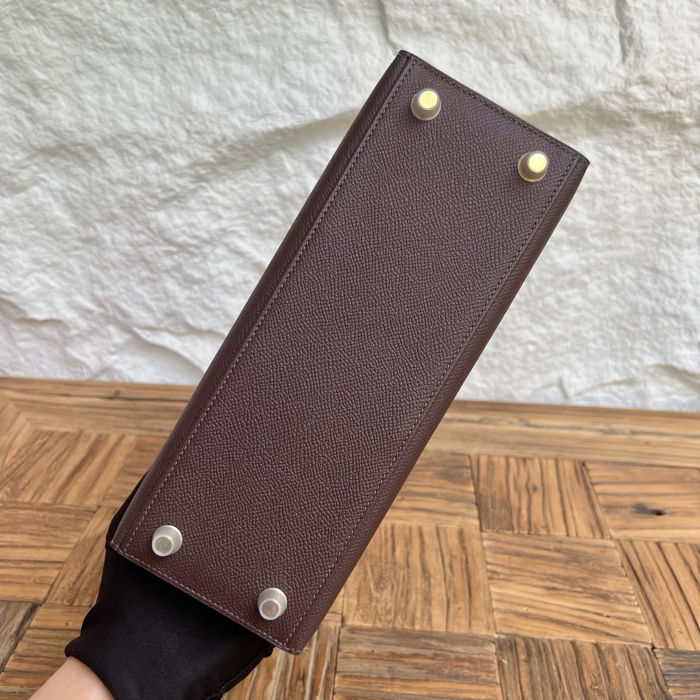 Kelly 25cm Epsom Color: 0G saddle red Fully handmade wax stitching Gold buckle customized✈️ - Image 9