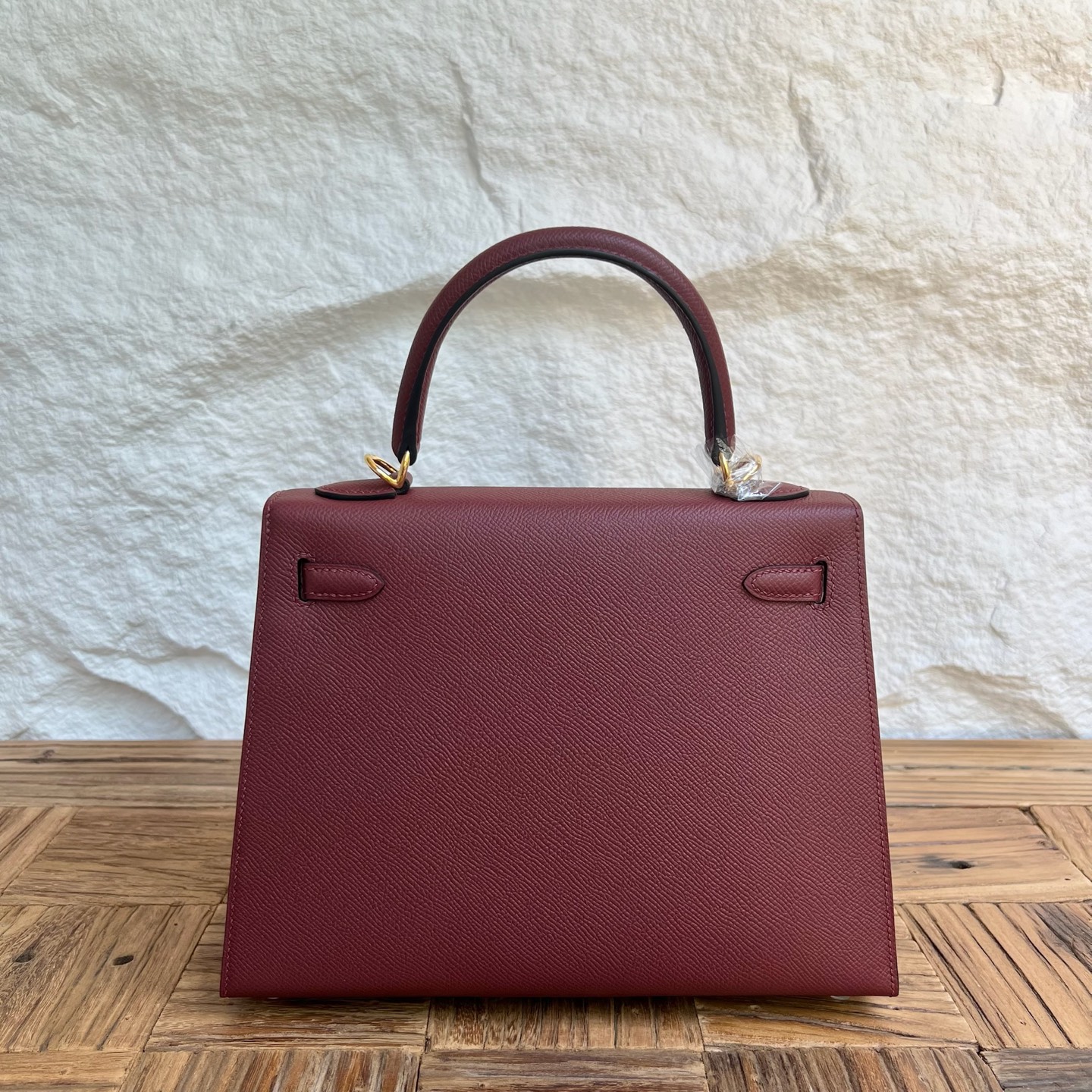 Kelly 25cm Epsom Color: 55 Hermès Red Fully handmade wax stitching Gold buckle customized✈️ - Image 4