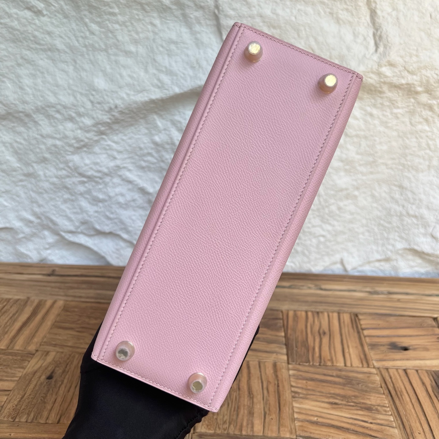 Kelly 25cm Epsom Color: 3Q new pink Fully handmade wax stitching Gold buckle customized✈️ - Image 9