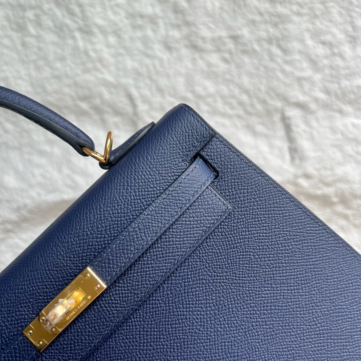 Kelly 25cm Epsom Color: 73 sapphire blue Fully handmade wax stitching Gold buckle customized✈️ - Image 2