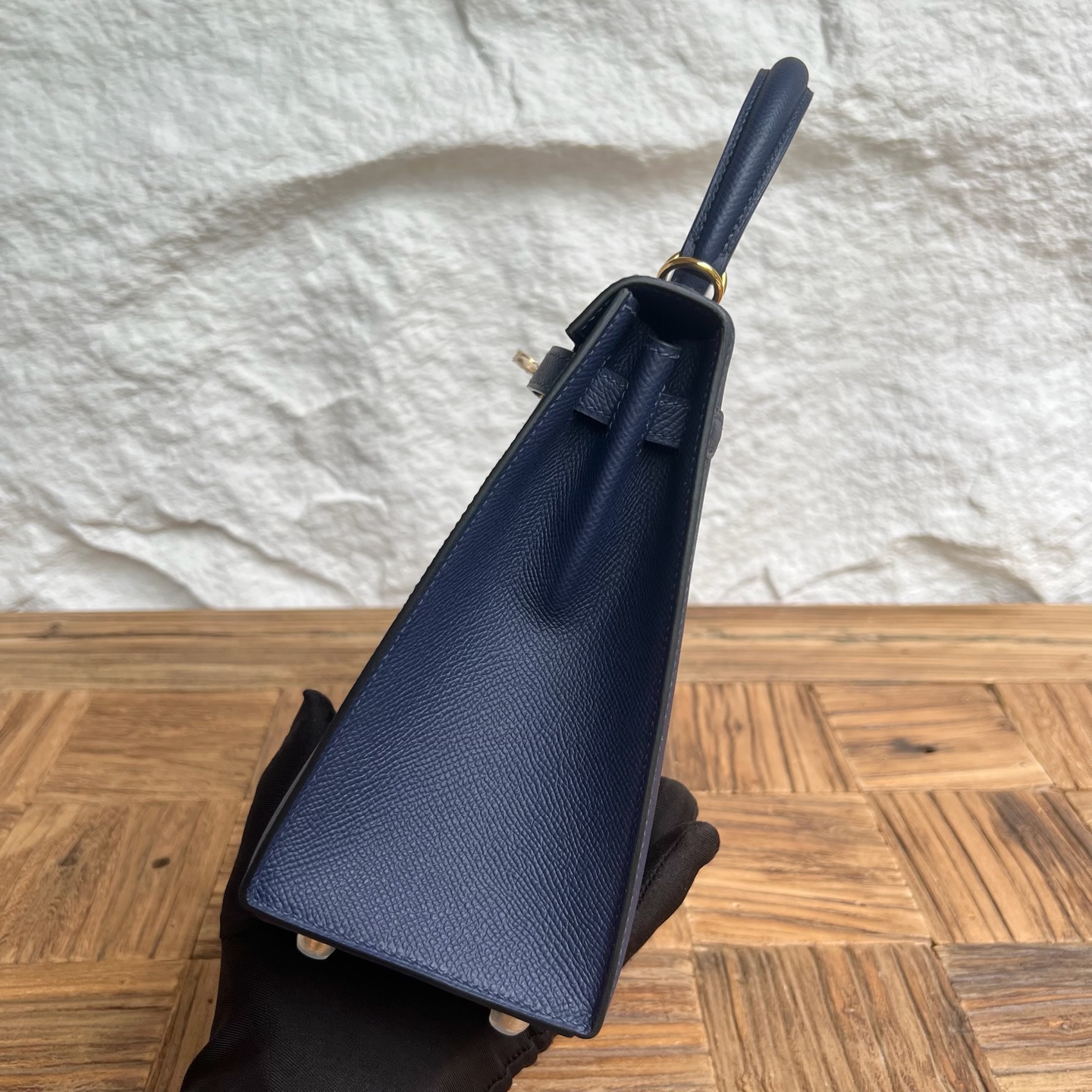 Kelly 25cm Epsom Color: 73 sapphire blue Fully handmade wax stitching Gold buckle customized✈️ - Image 3