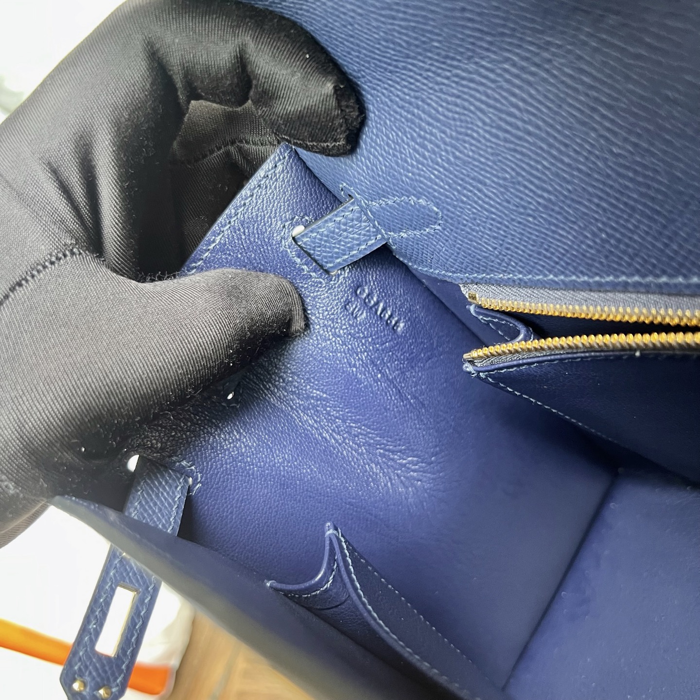 Kelly 25cm Epsom Color: 73 sapphire blue Fully handmade wax stitching Gold buckle customized✈️ - Image 7