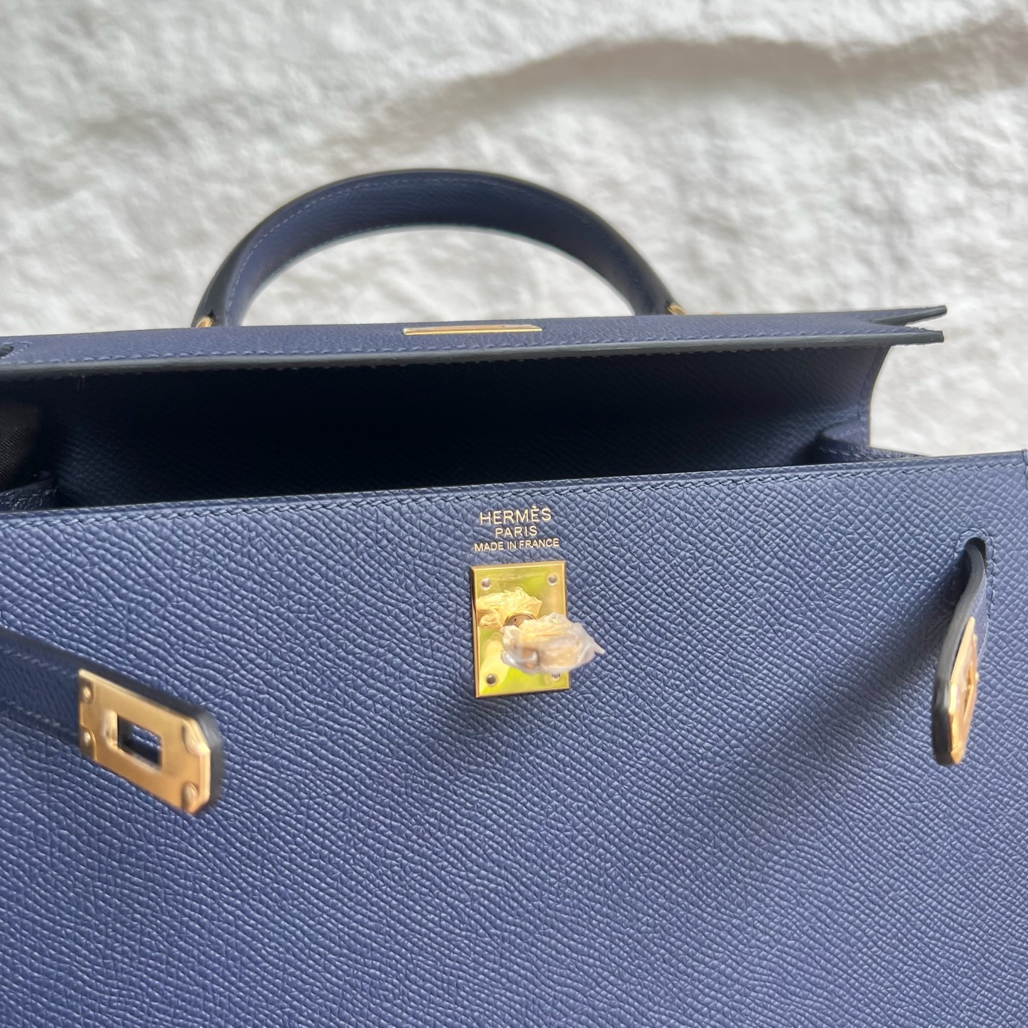 Kelly 25cm Epsom Color: 73 sapphire blue Fully handmade wax stitching Gold buckle customized✈️ - Image 8