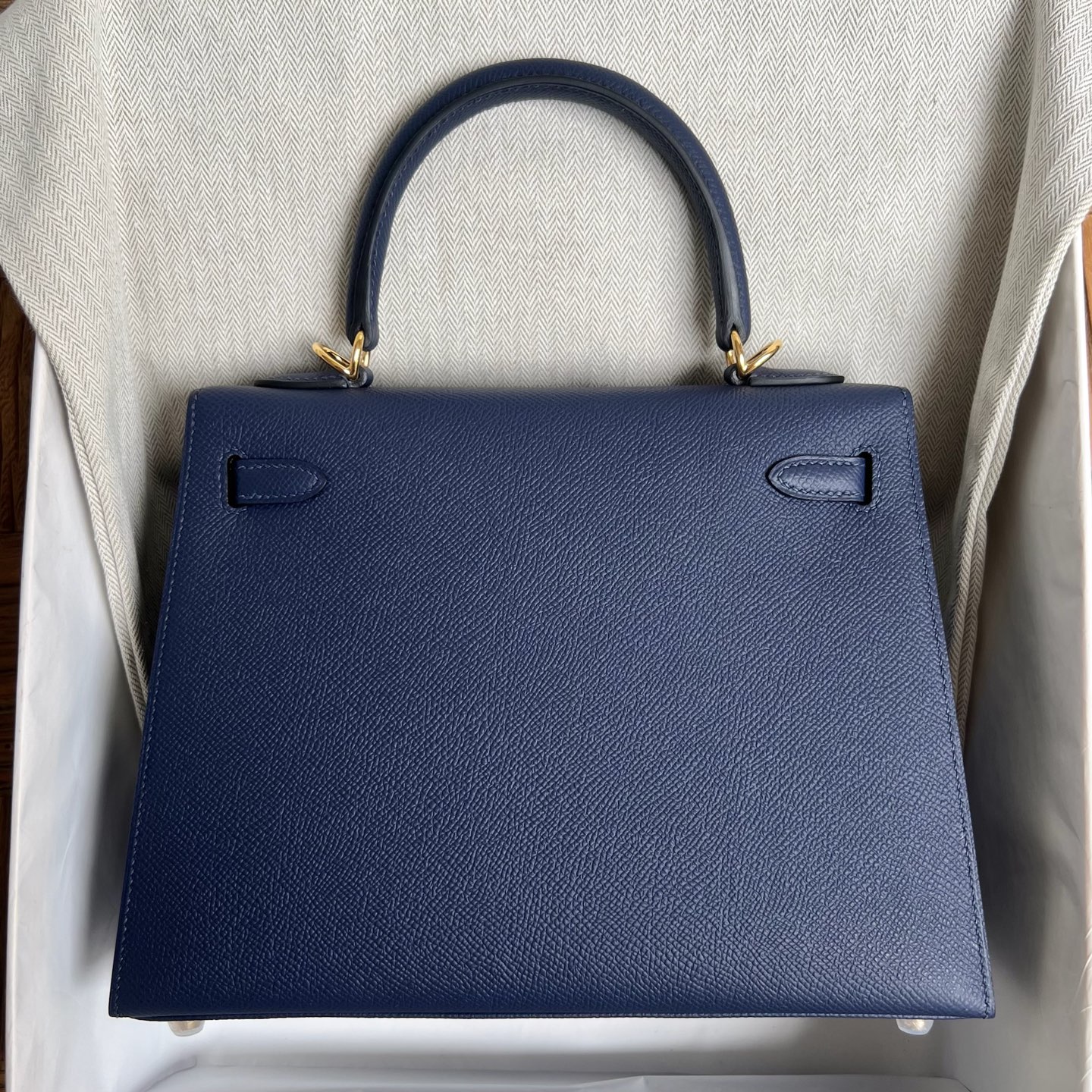 Kelly 25cm Epsom Color: 73 sapphire blue Fully handmade wax stitching Gold buckle customized✈️ - Image 13