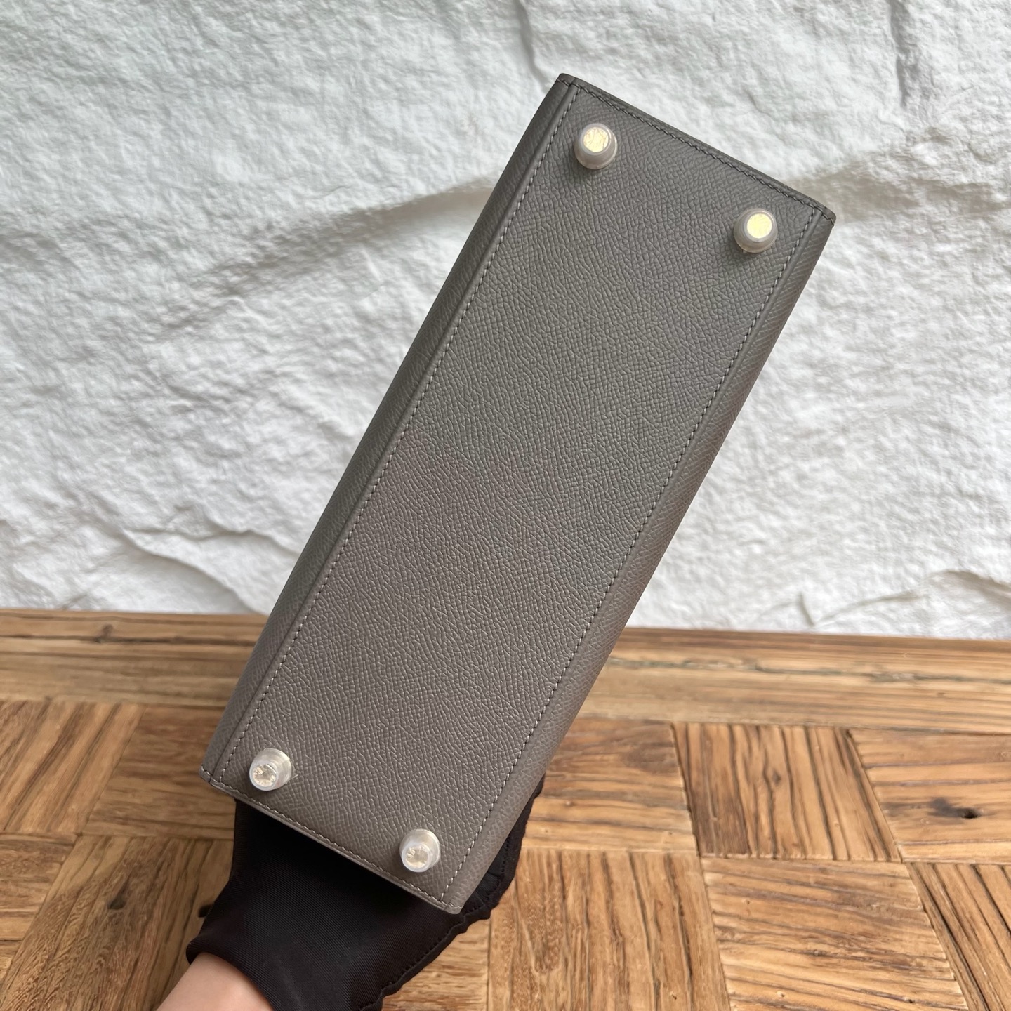 Kelly 25cm Epsom Color: 8F pewter gray Etain Fully handmade wax stitching Gold buckle customized✈️ - Image 9