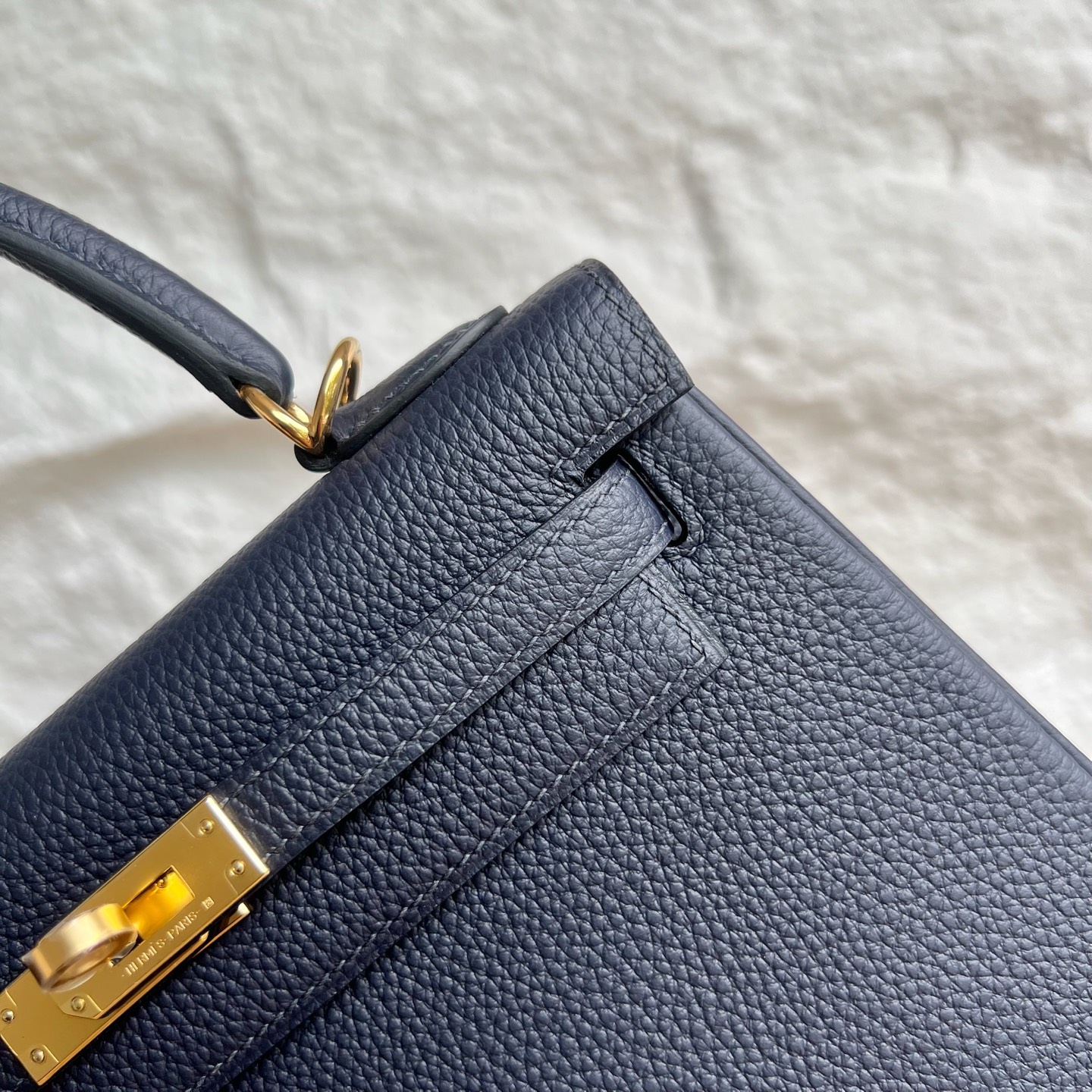 Kelly 25cm Togo original calfskin imported from Germany Color: 2Z Midnight Blue Blue Nuit Fully handmade wax stitching Gold buckle customized✈️ - Image 2