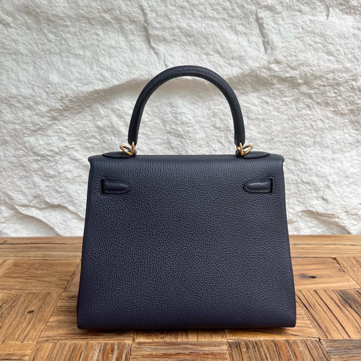 Kelly 25cm Togo original calfskin imported from Germany Color: 2Z Midnight Blue Blue Nuit Fully handmade wax stitching Gold buckle customized✈️ - Image 4