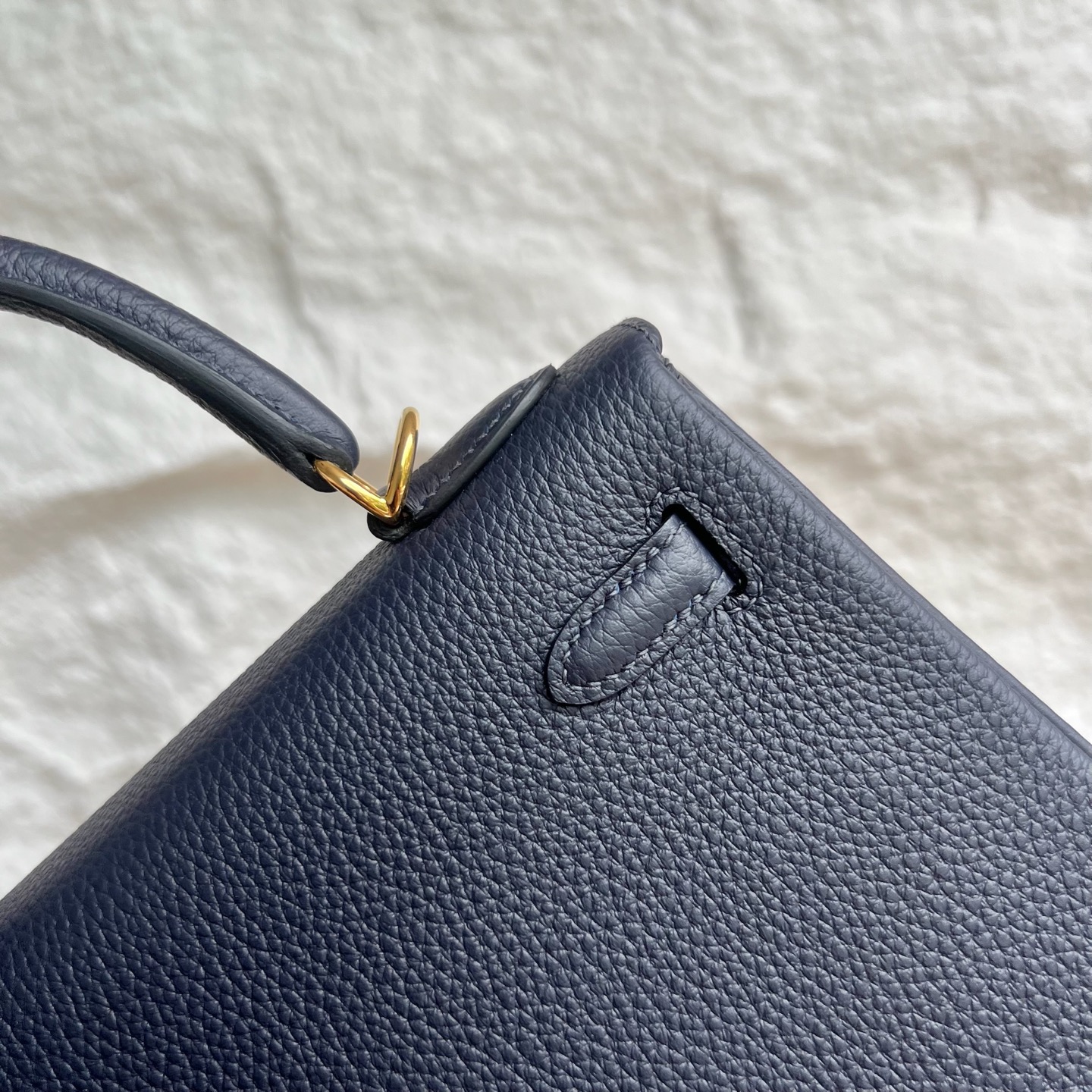 Kelly 25cm Togo original calfskin imported from Germany Color: 2Z Midnight Blue Blue Nuit Fully handmade wax stitching Gold buckle customized✈️ - Image 5