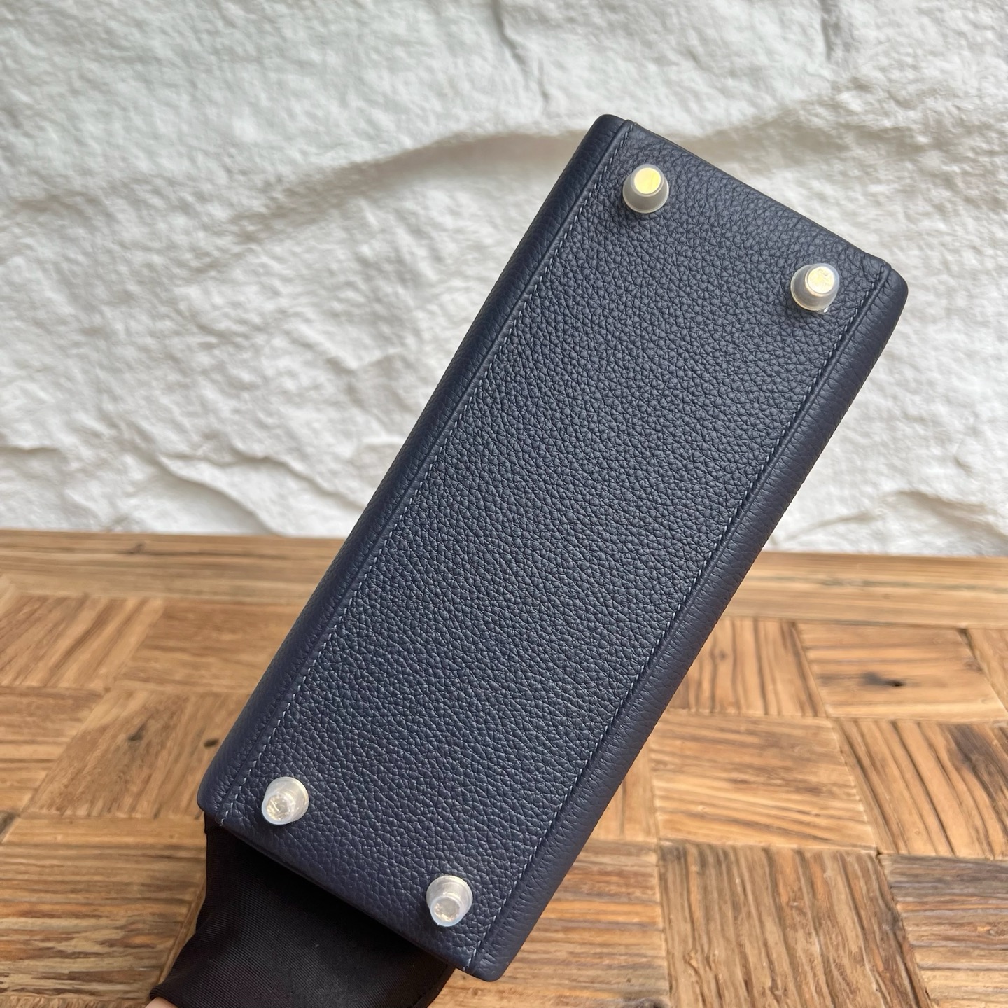 Kelly 25cm Togo original calfskin imported from Germany Color: 2Z Midnight Blue Blue Nuit Fully handmade wax stitching Gold buckle customized✈️ - Image 9