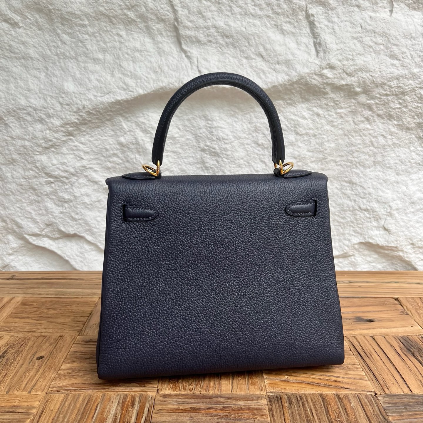 Kelly 25cm Togo original calfskin imported from Germany Color: 2Z Midnight Blue Blue Nuit Fully handmade wax stitching Gold buckle customized✈️ - Image 11