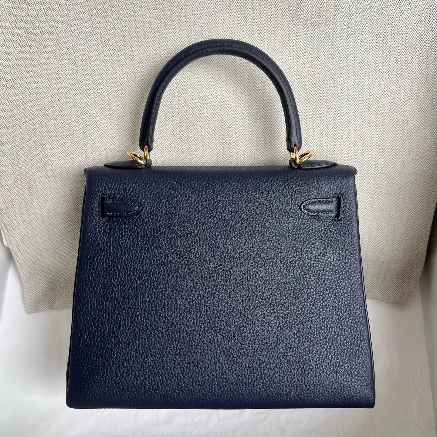 Kelly 25cm Togo original calfskin imported from Germany Color: 2Z Midnight Blue Blue Nuit Fully handmade wax stitching Gold buckle customized✈️ - Image 13