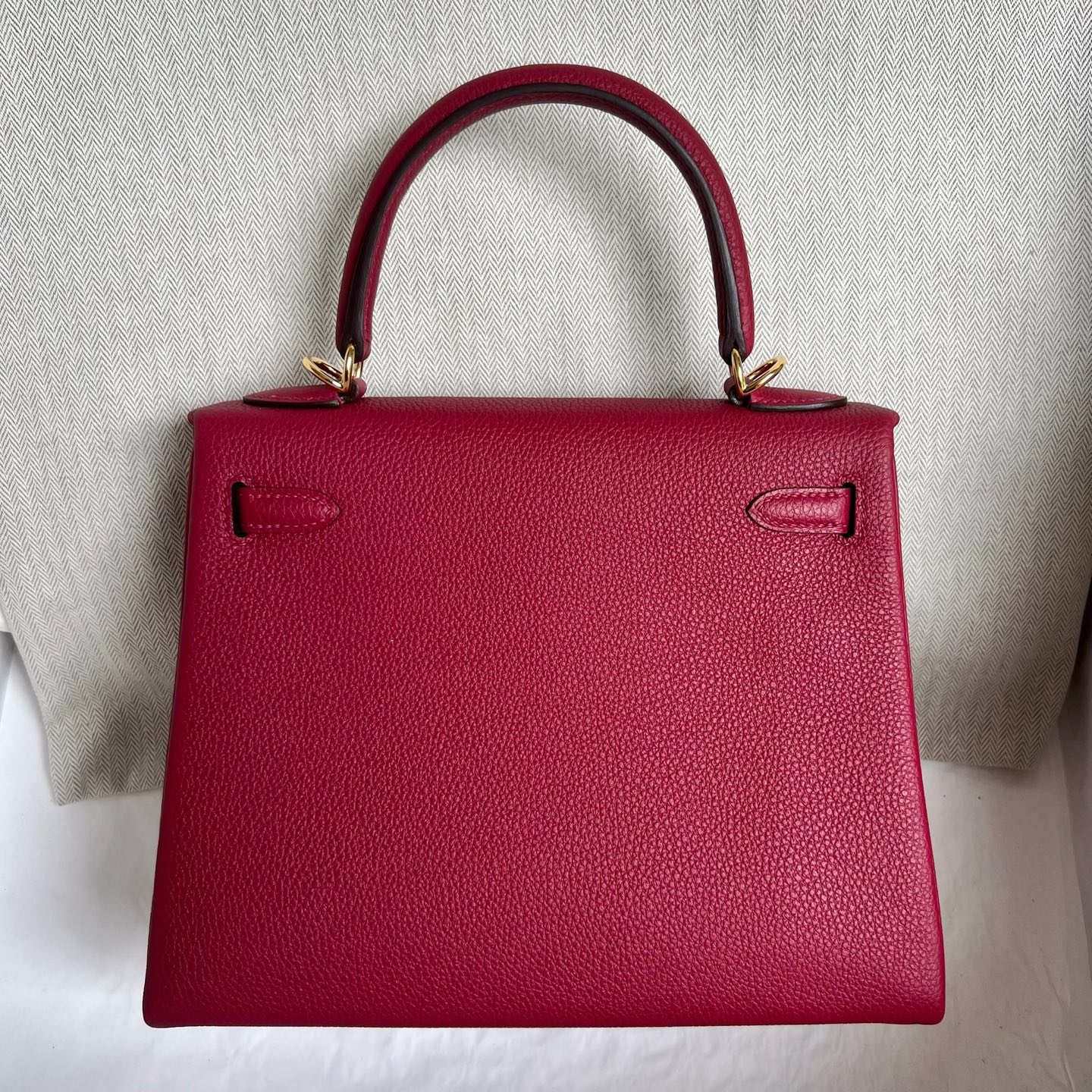 Kelly 25cm Togo original calfskin imported from Germany Color: K1 pomegranate red Fully handmade wax stitching Gold buckle customized✈️ - Image 13