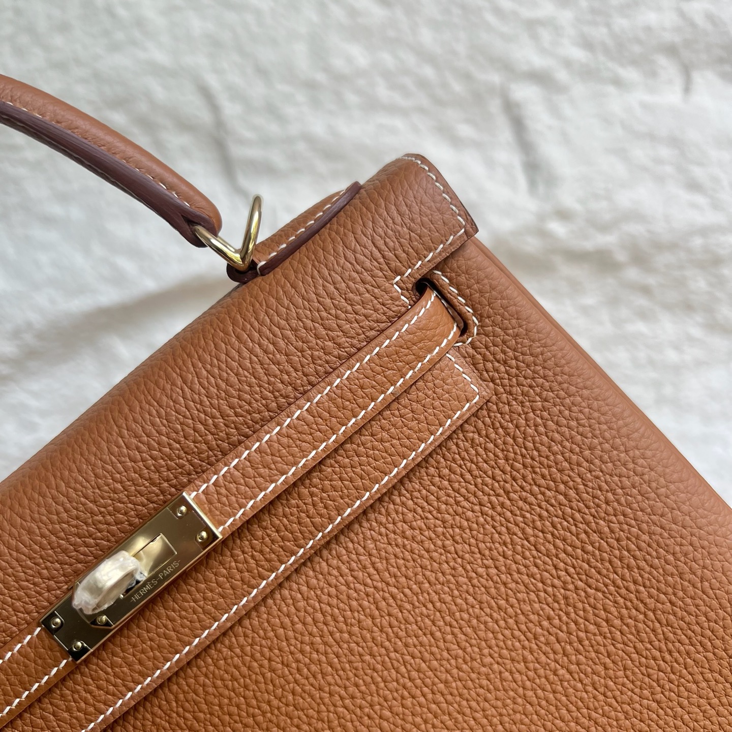 Kelly 25cm Togo original calfskin imported from Germany Color: 37 golden brown Fully handmade wax stitching Light gold buckle customized✈️ - Image 2